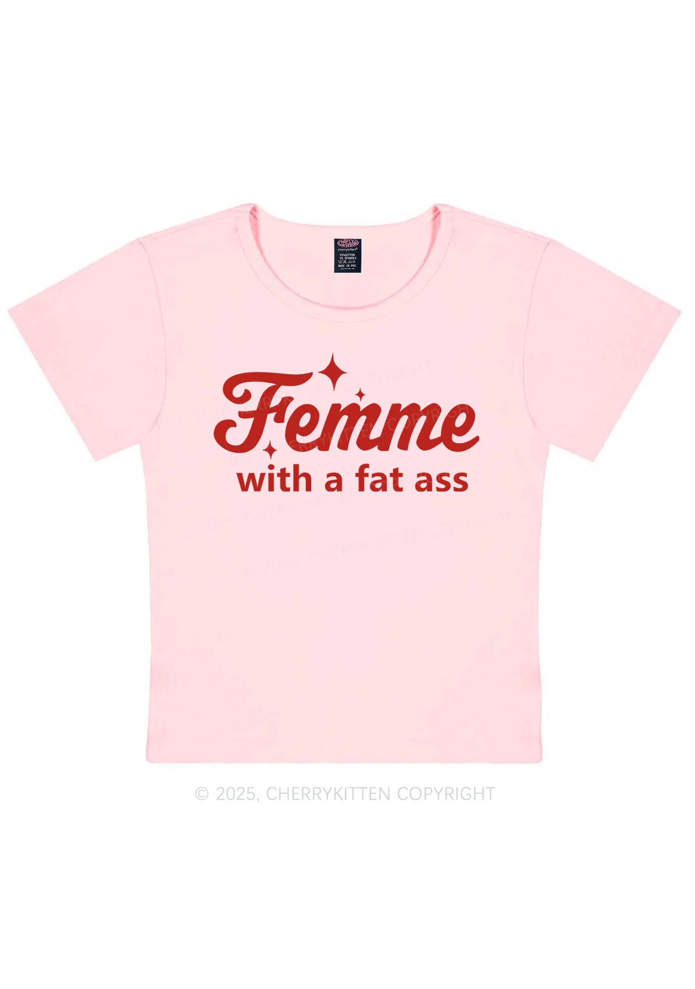 Femme With Fat Axx Pride Y2K Baby Tee Cherrykitten - Image 12