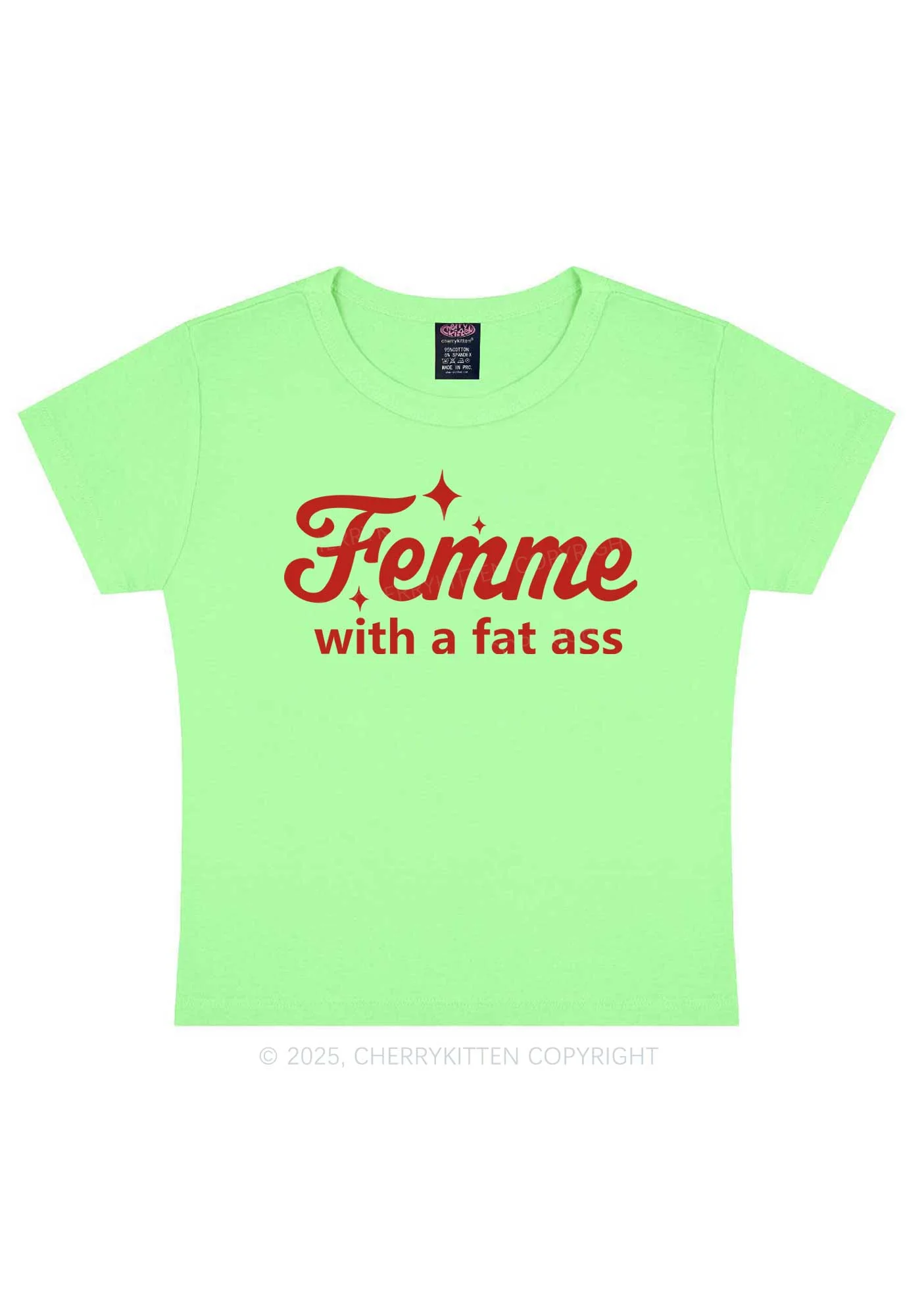 Femme With Fat Axx Pride Y2K Baby Tee Cherrykitten - Image 13