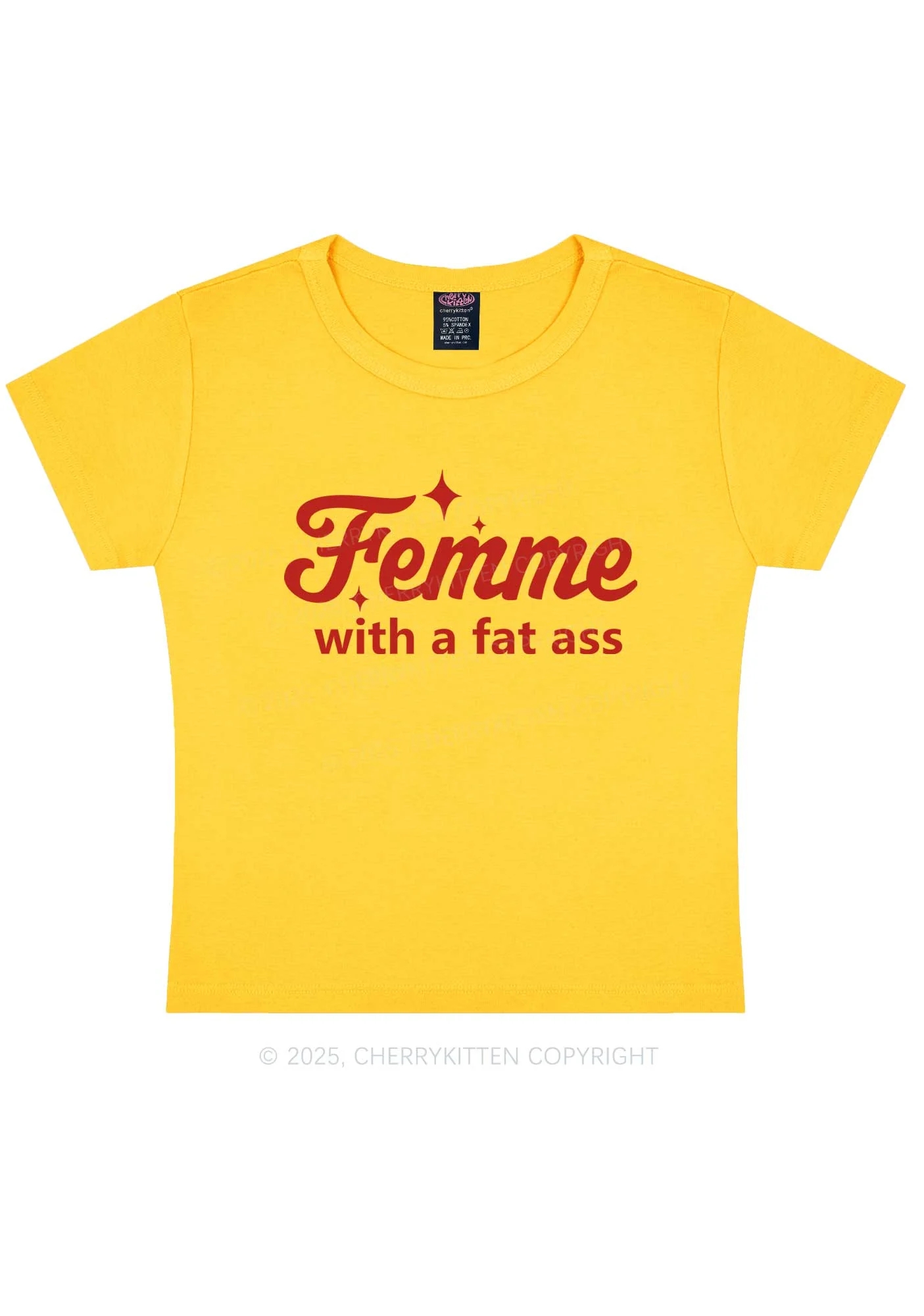 Femme With Fat Axx Pride Y2K Baby Tee Cherrykitten - Image 6