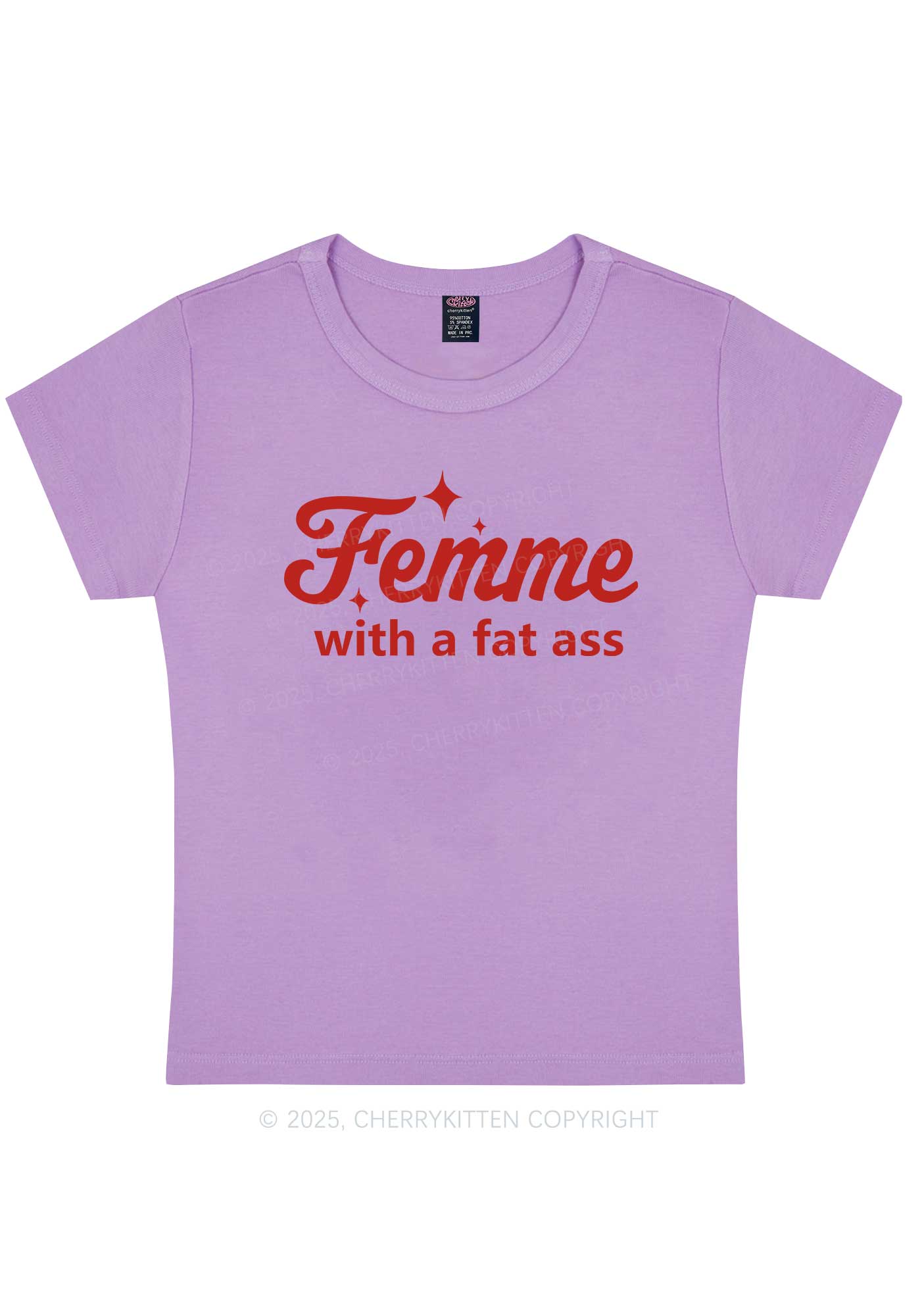 Femme With Fat Axx Pride Y2K Baby Tee Cherrykitten - Image 9