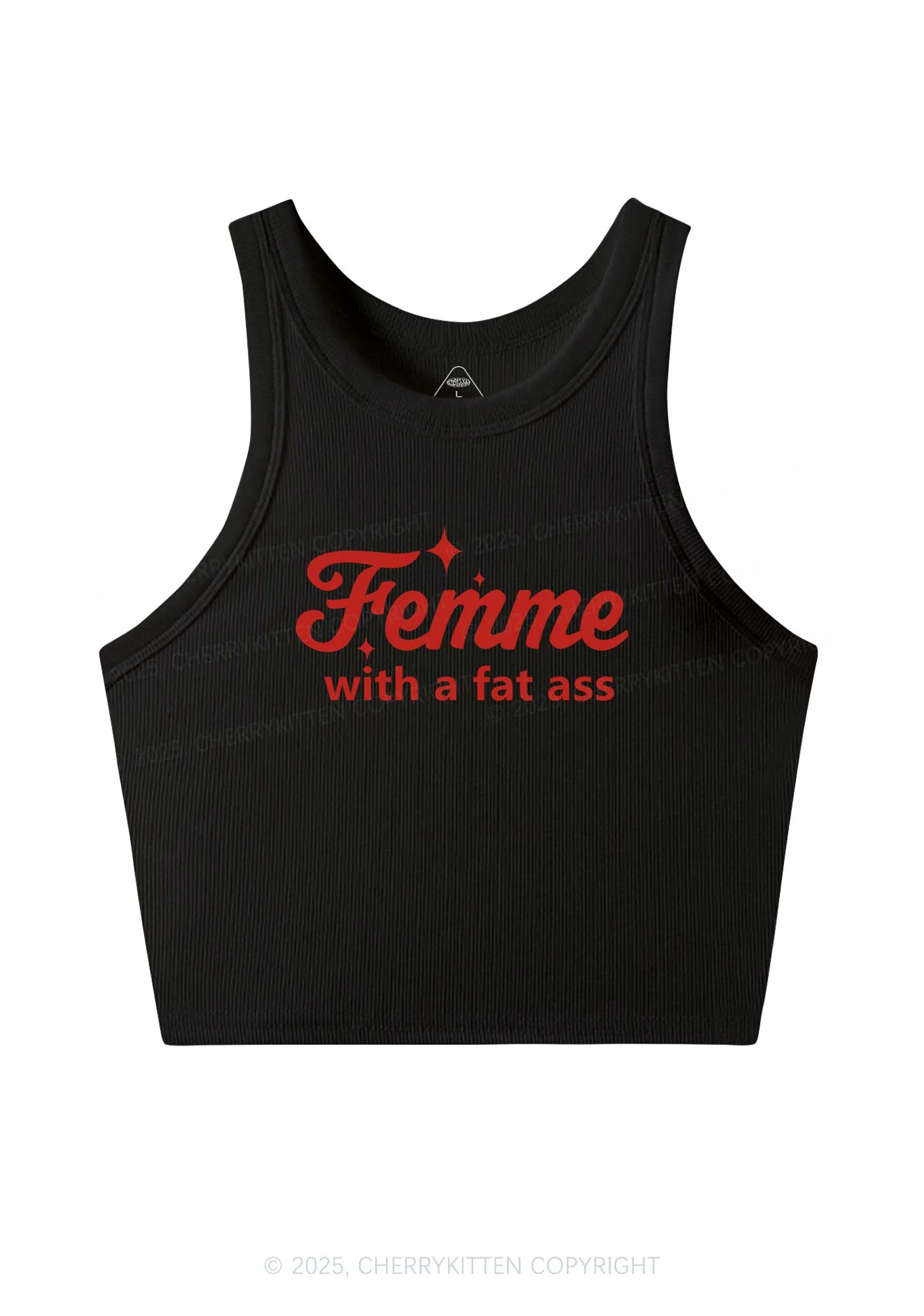 Femme With Fat Axx Pride Y2K Crop Tank Top Cherrykitten - Image 3