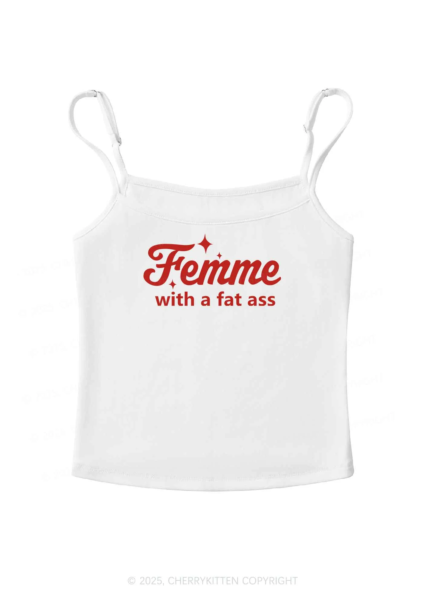 Femme With Fat Axx Pride Y2K Spaghetti Strap Cami Cherrykitten - Image 3