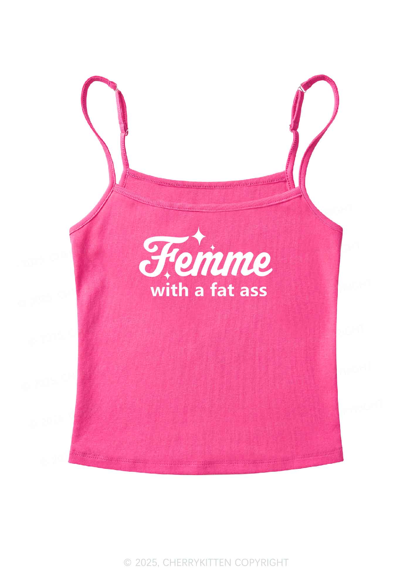 Femme With Fat Axx Pride Y2K Spaghetti Strap Cami Cherrykitten - Image 5