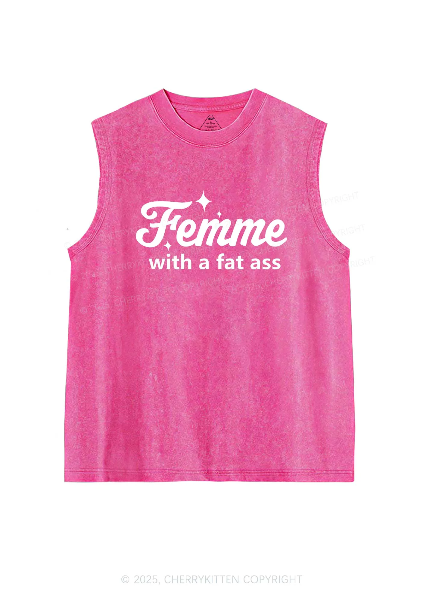 Femme With Fat Axx Pride Y2K Washed Muscle Tank Cherrykitten - Image 4