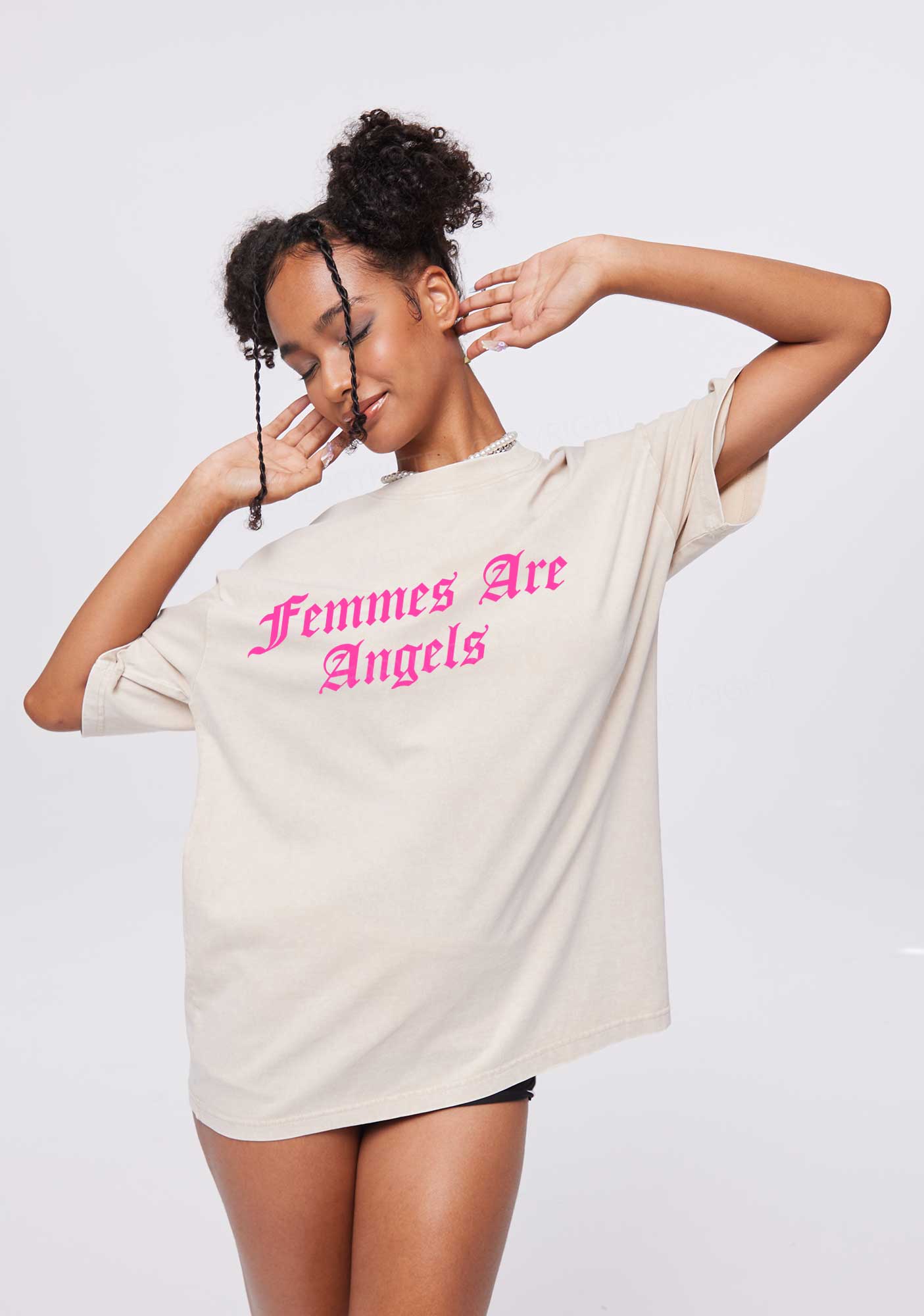 Femmes Are Angels Y2K Shirts Washed Tee Cherrykitten - Image 2