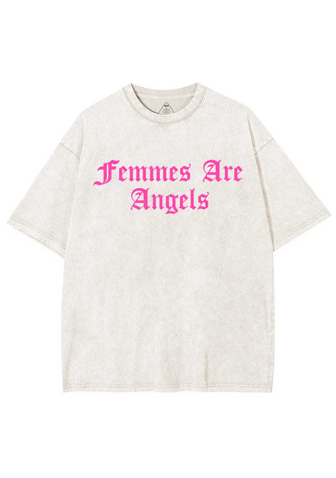 Femmes Are Angels Y2K Shirts Washed Tee Cherrykitten - Image 4