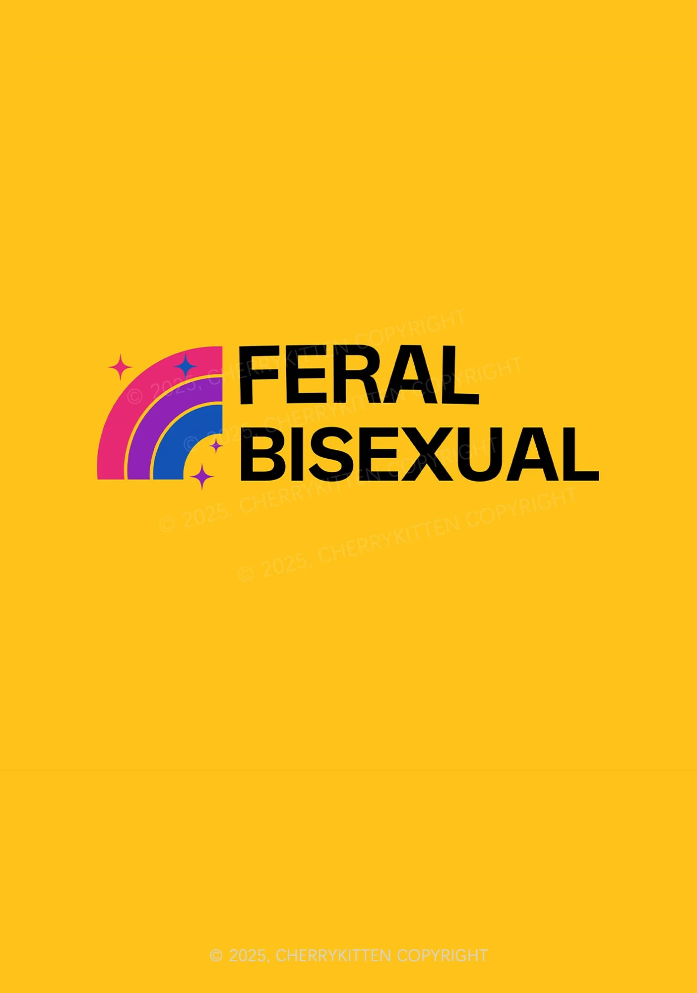 Feral Bisexual Pride 1Pc Y2K Pin Badge Cherrykitten - Image 2
