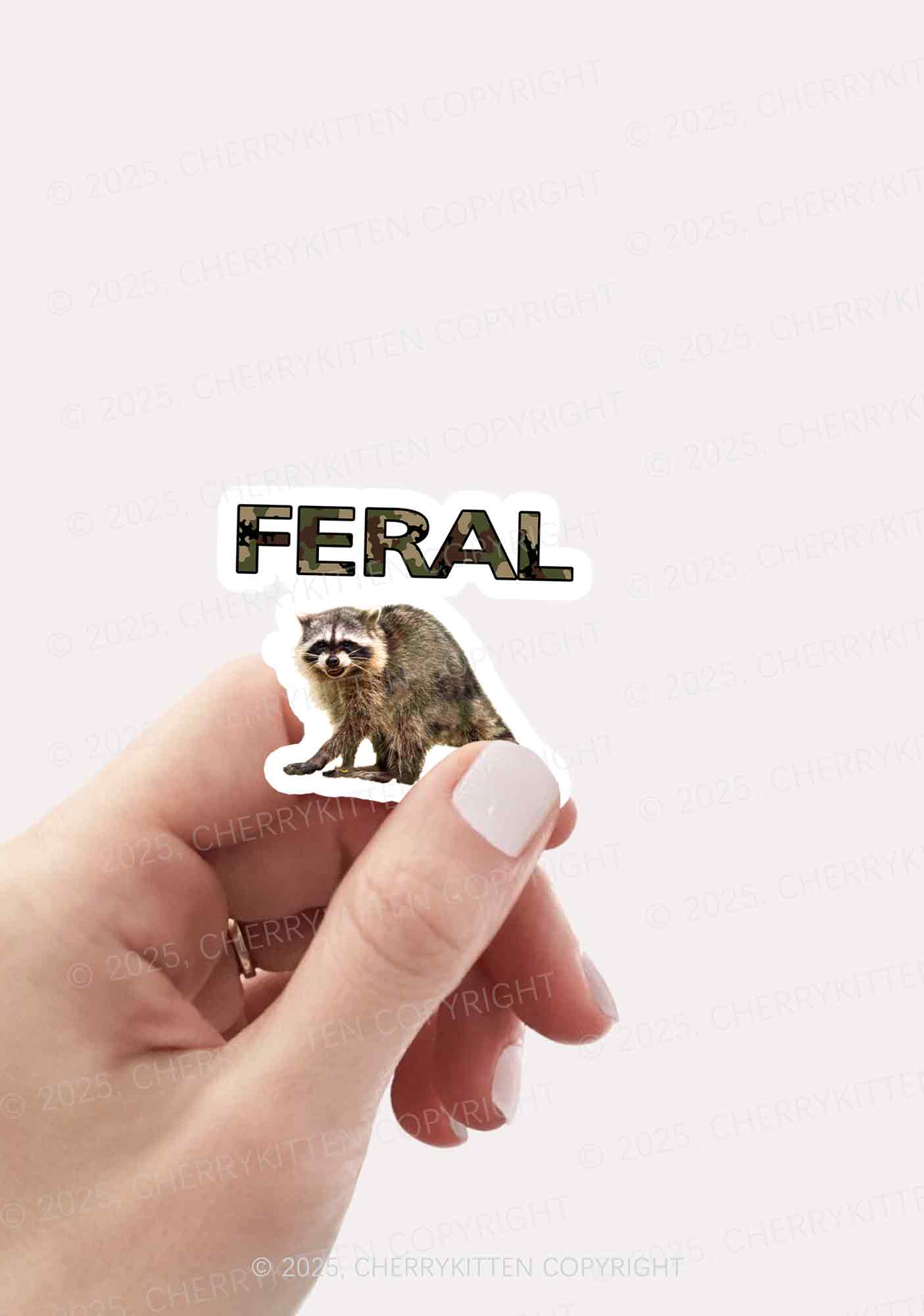 Feral Raccoon 1Pc Y2K Sticker Cherrykitten - Image 2