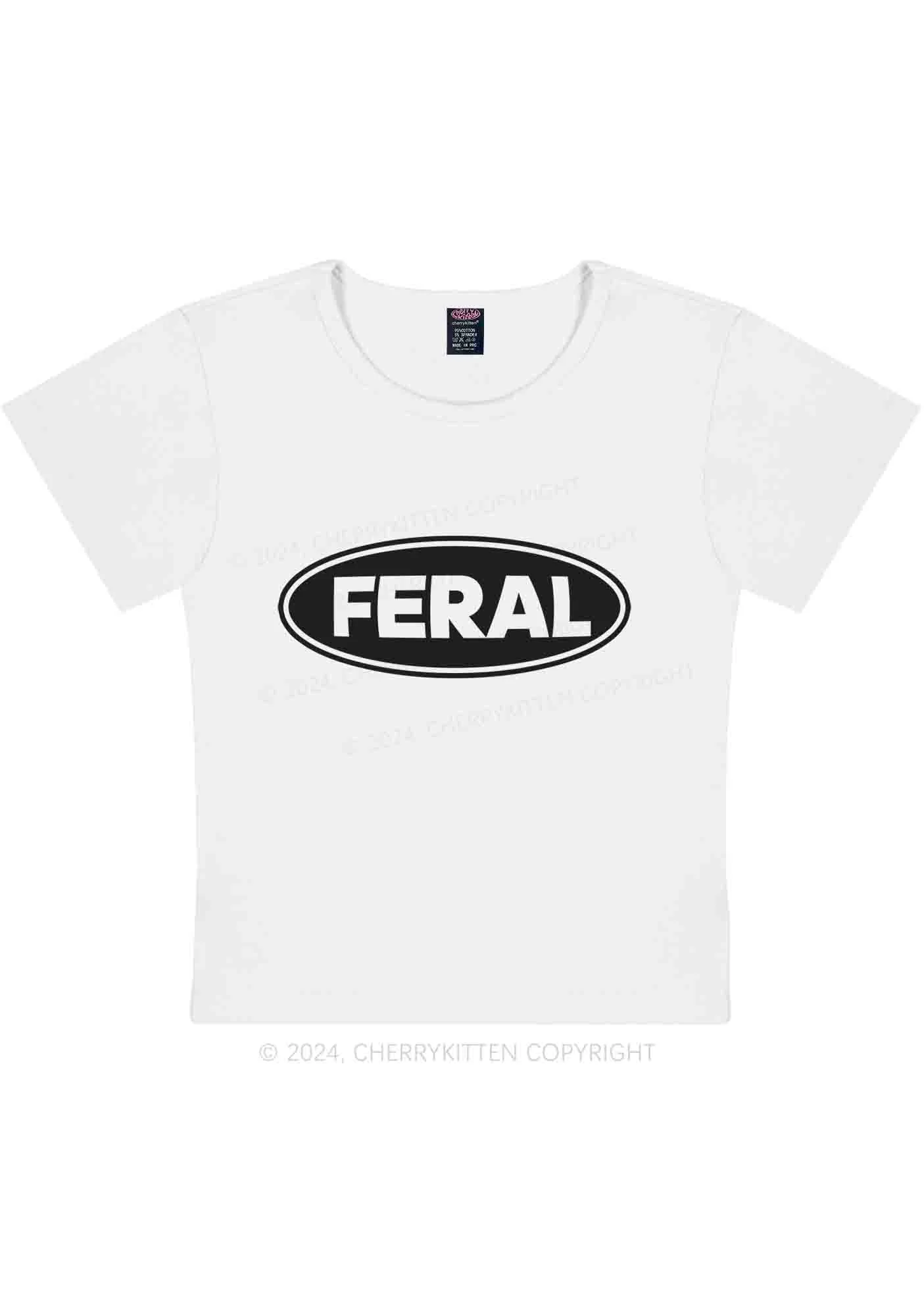 Feral Y2K Baby Tee Cherrykitten - Image 5