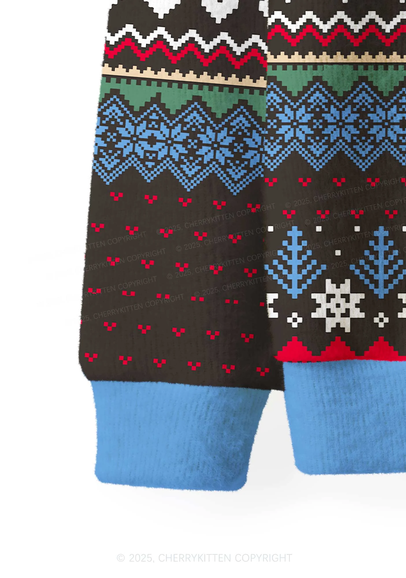 Feral Y2K Christmas Cardigan Knit Sweatshirt Cherrykitten - Image 4