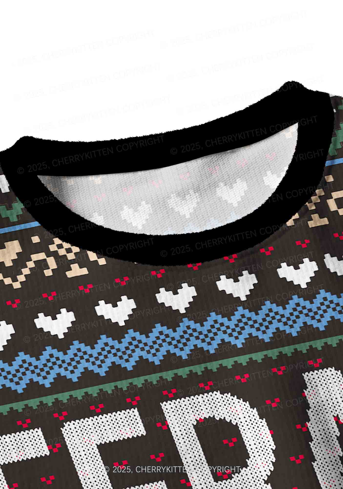 Feral Y2K Christmas Crop Knit Sweatshirt Cherrykitten - Image 4