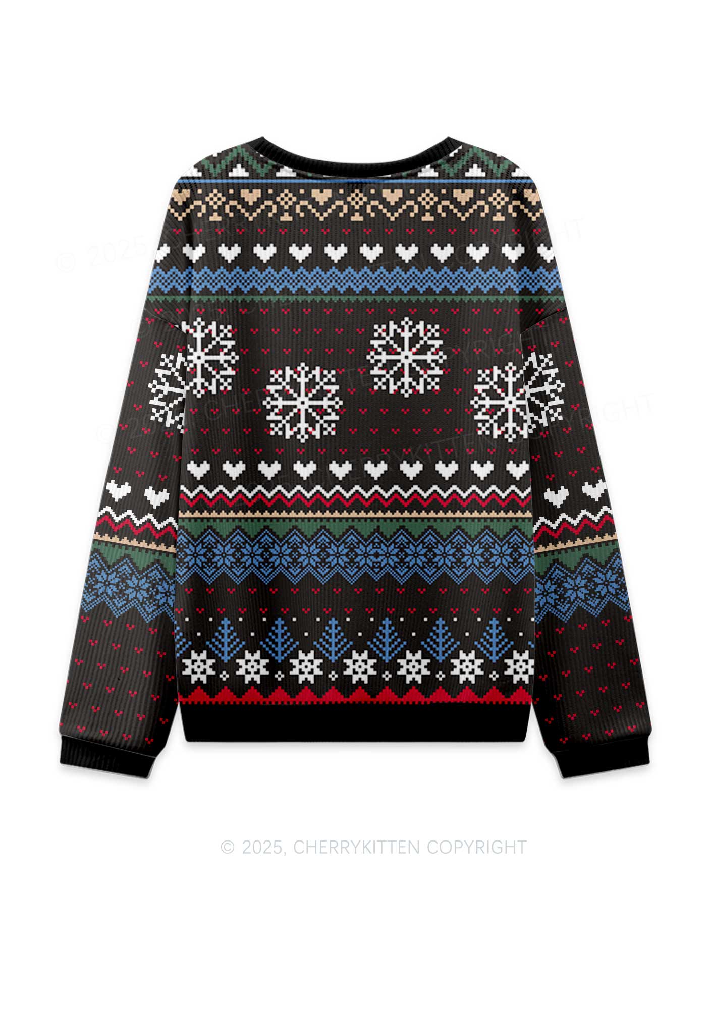 Feral Y2K Christmas Knit Sweatshirt Cherrykitten - Image 2