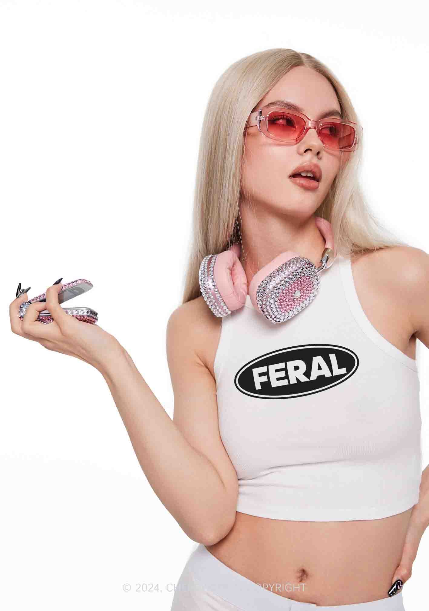 Feral Y2K Crop Tank Top Cherrykitten - Image 2