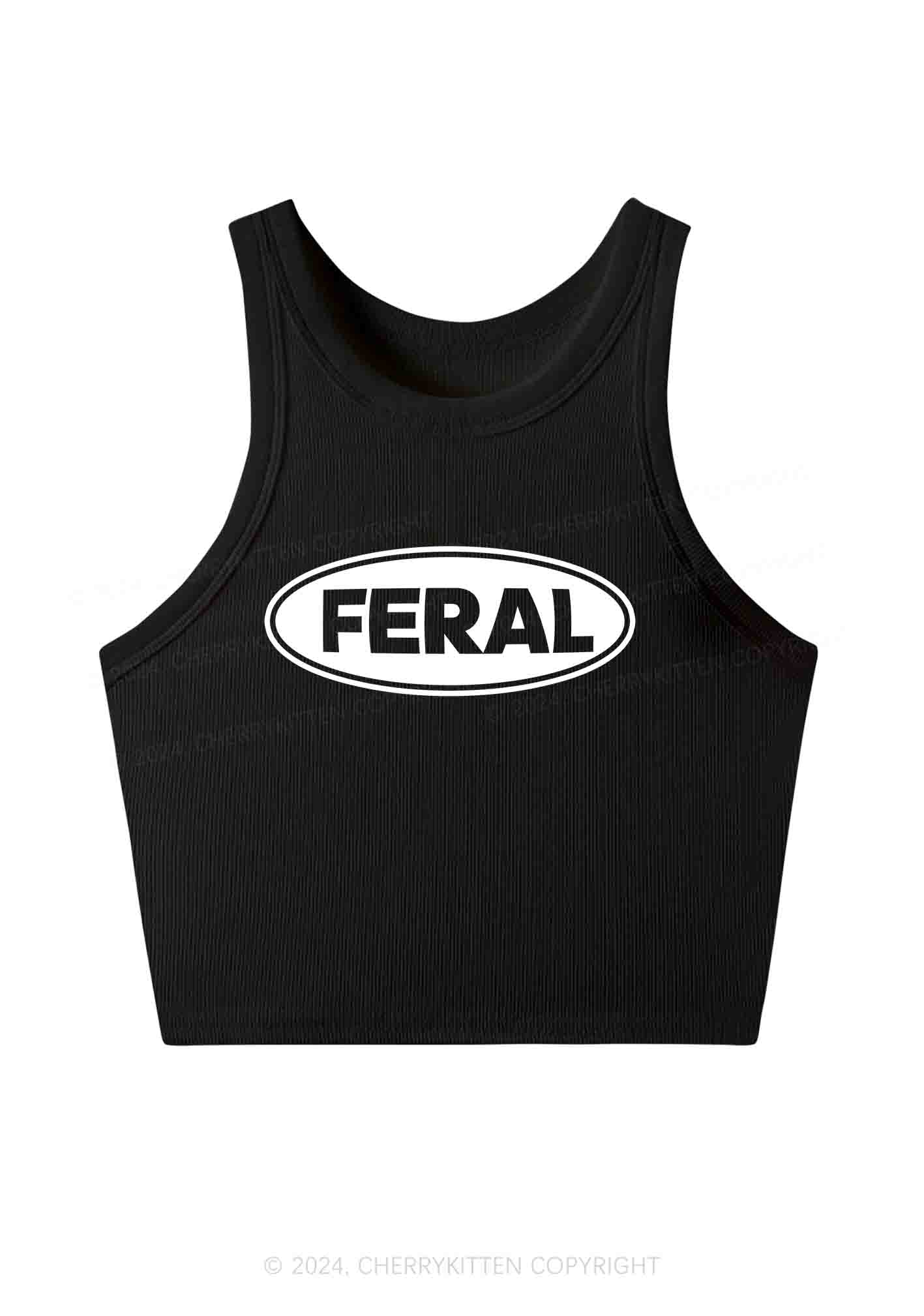 Feral Y2K Crop Tank Top Cherrykitten - Image 3