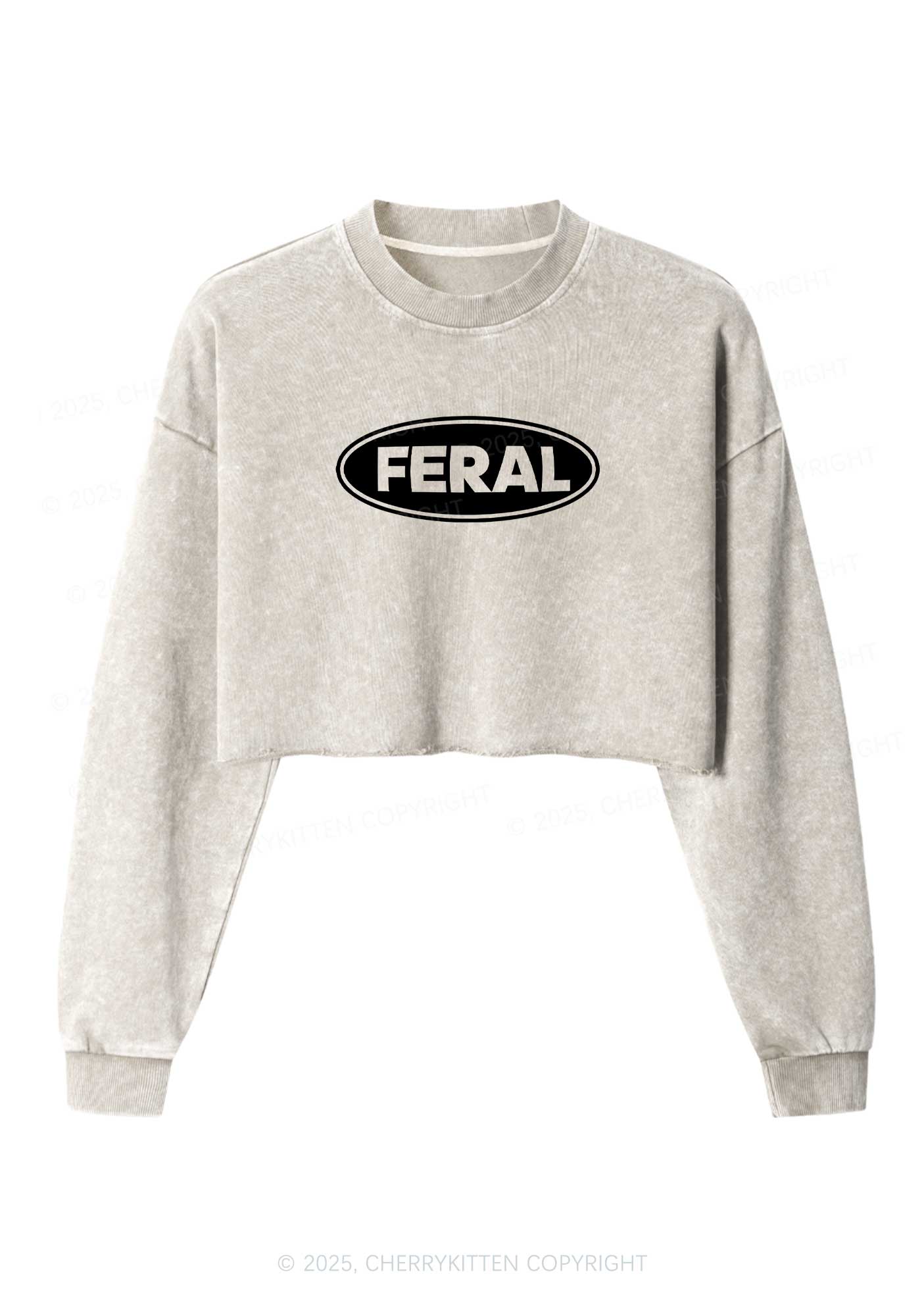Feral Y2K Crop Washed Sweatshirts Cherrykitten - Image 3