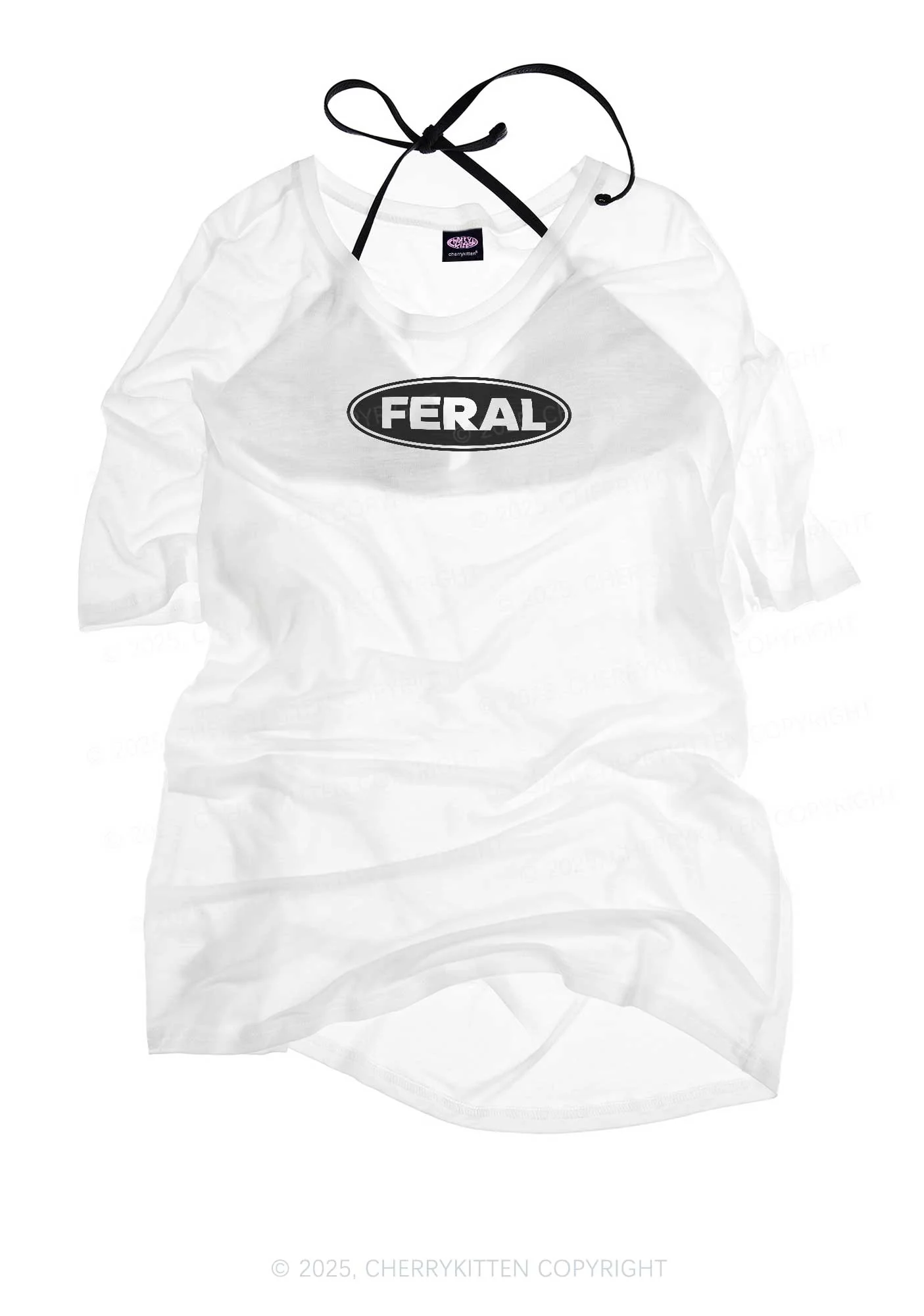 Feral Y2K Sheer Boyfriend Tee Cherrykitten - Image 3