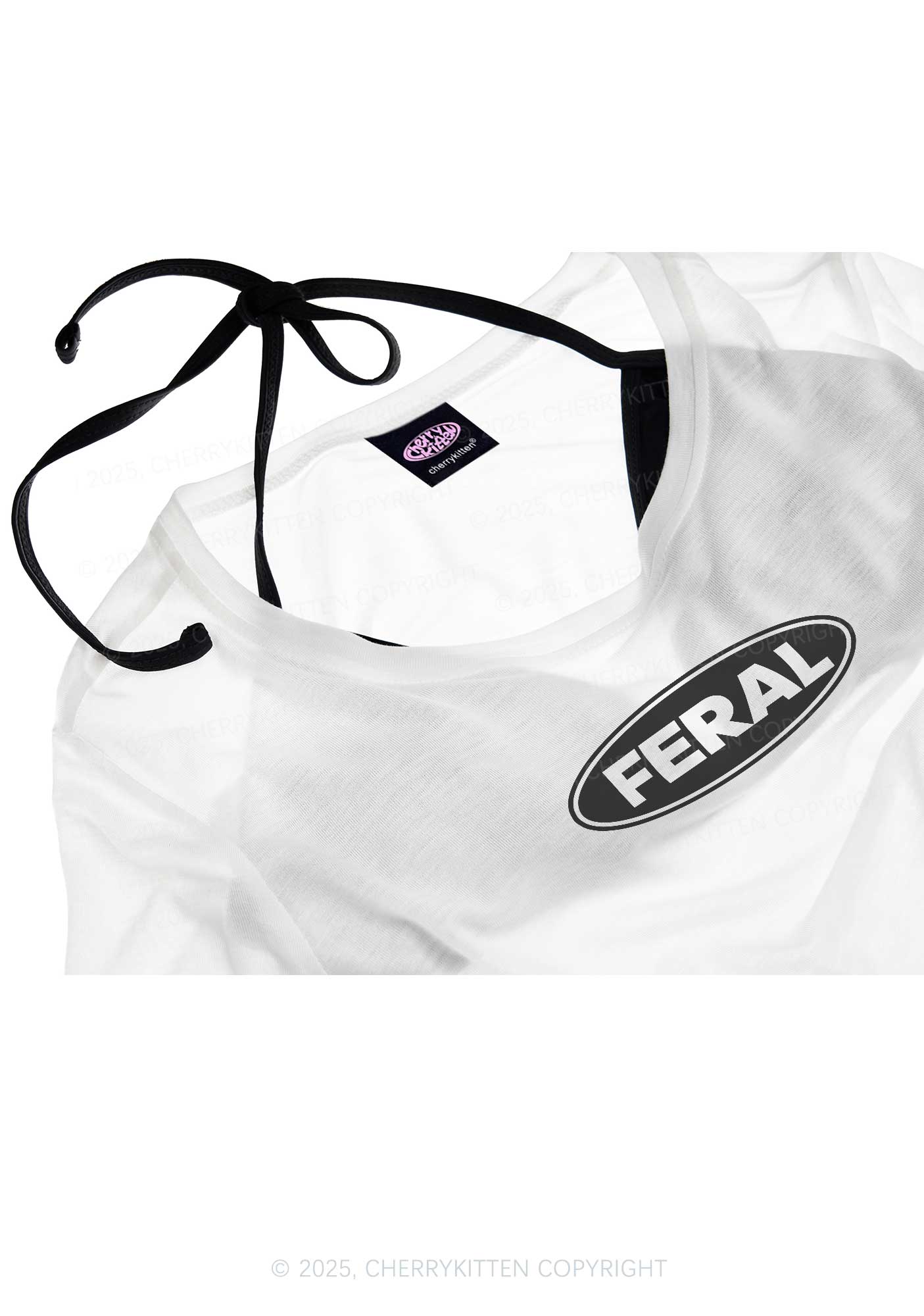 Feral Y2K Sheer Crop Tee Cherrykitten - Image 4