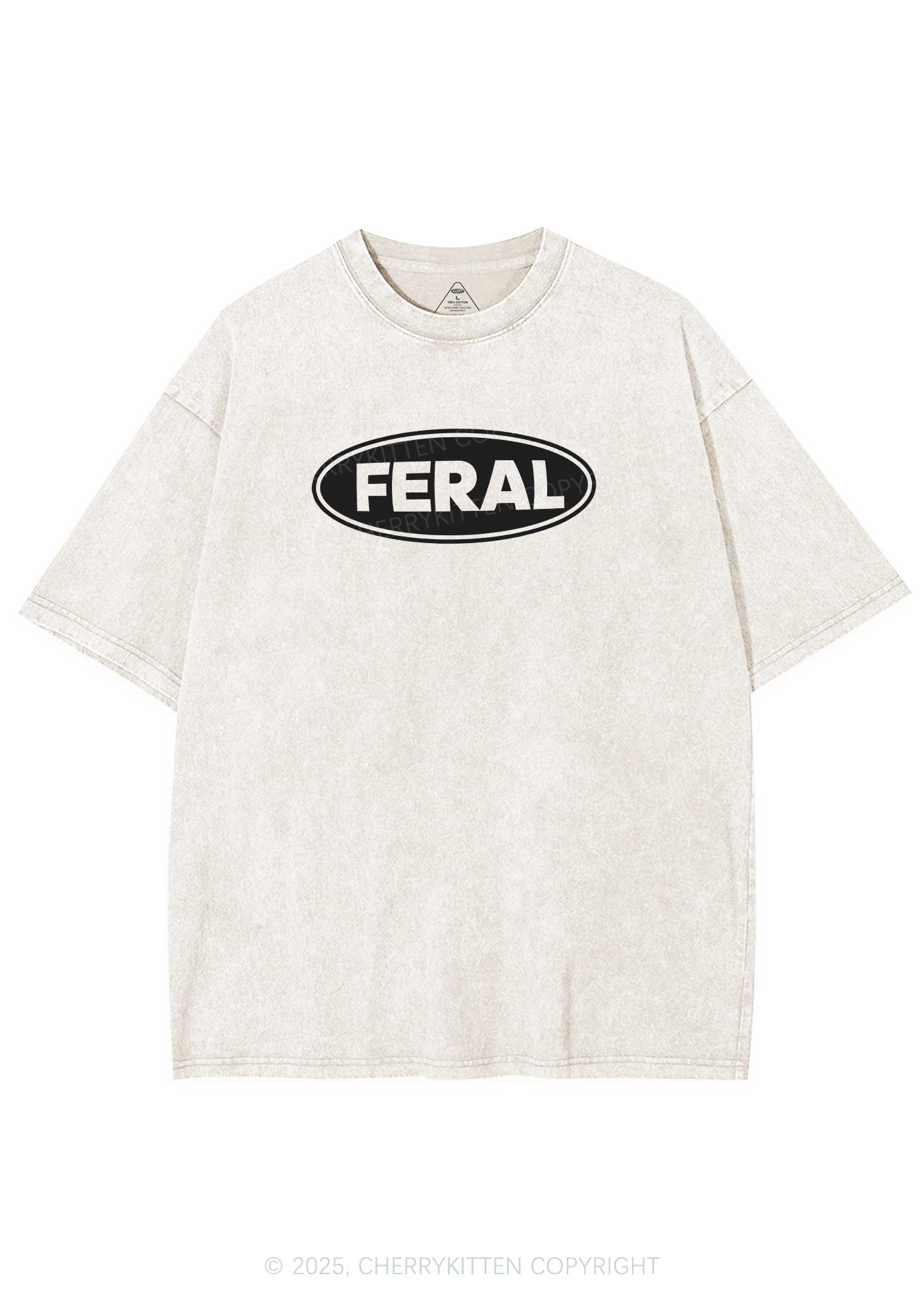 Feral Y2K Shirts Washed Tee Cherrykitten - Image 4