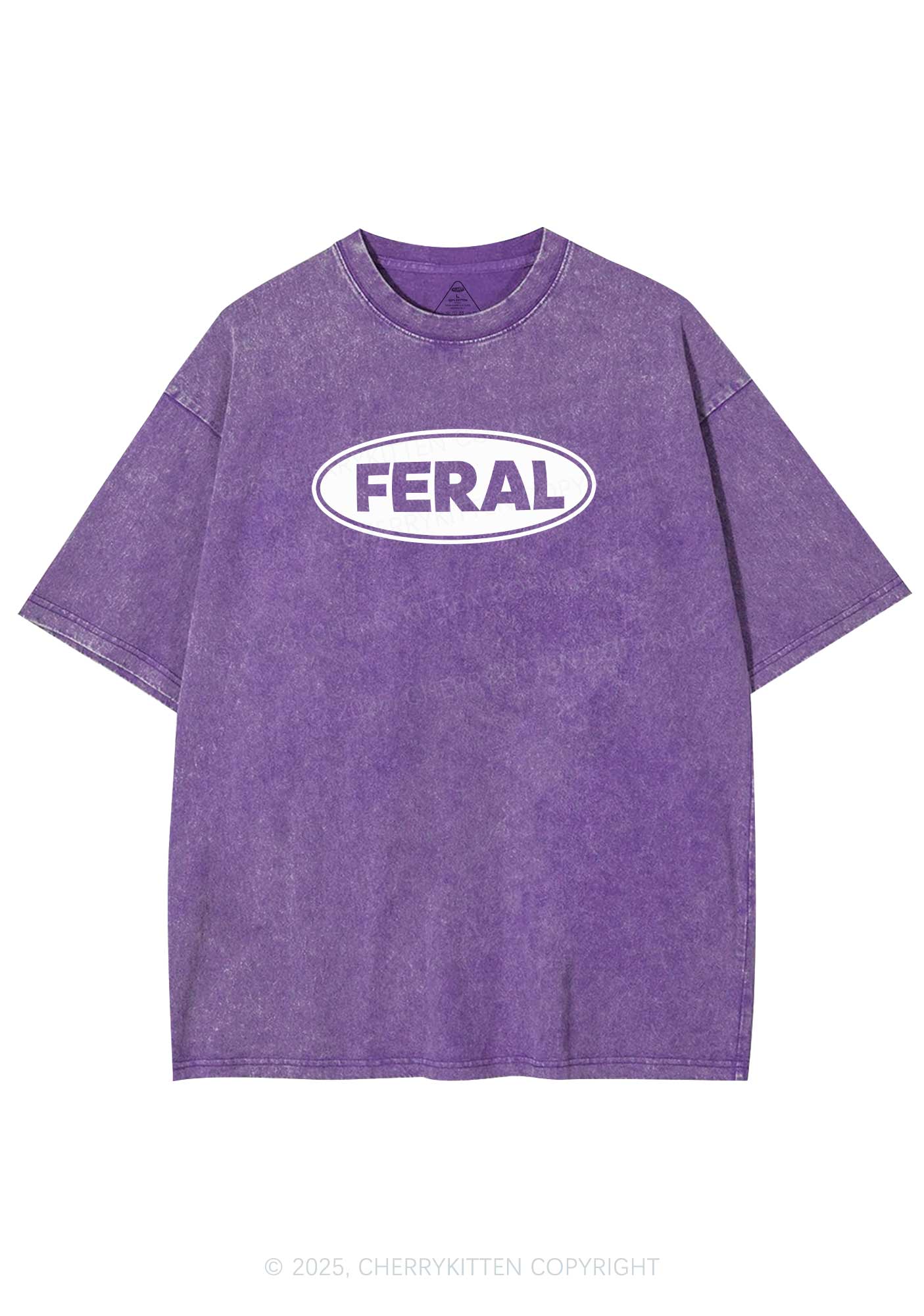Feral Y2K Shirts Washed Tee Cherrykitten - Image 5