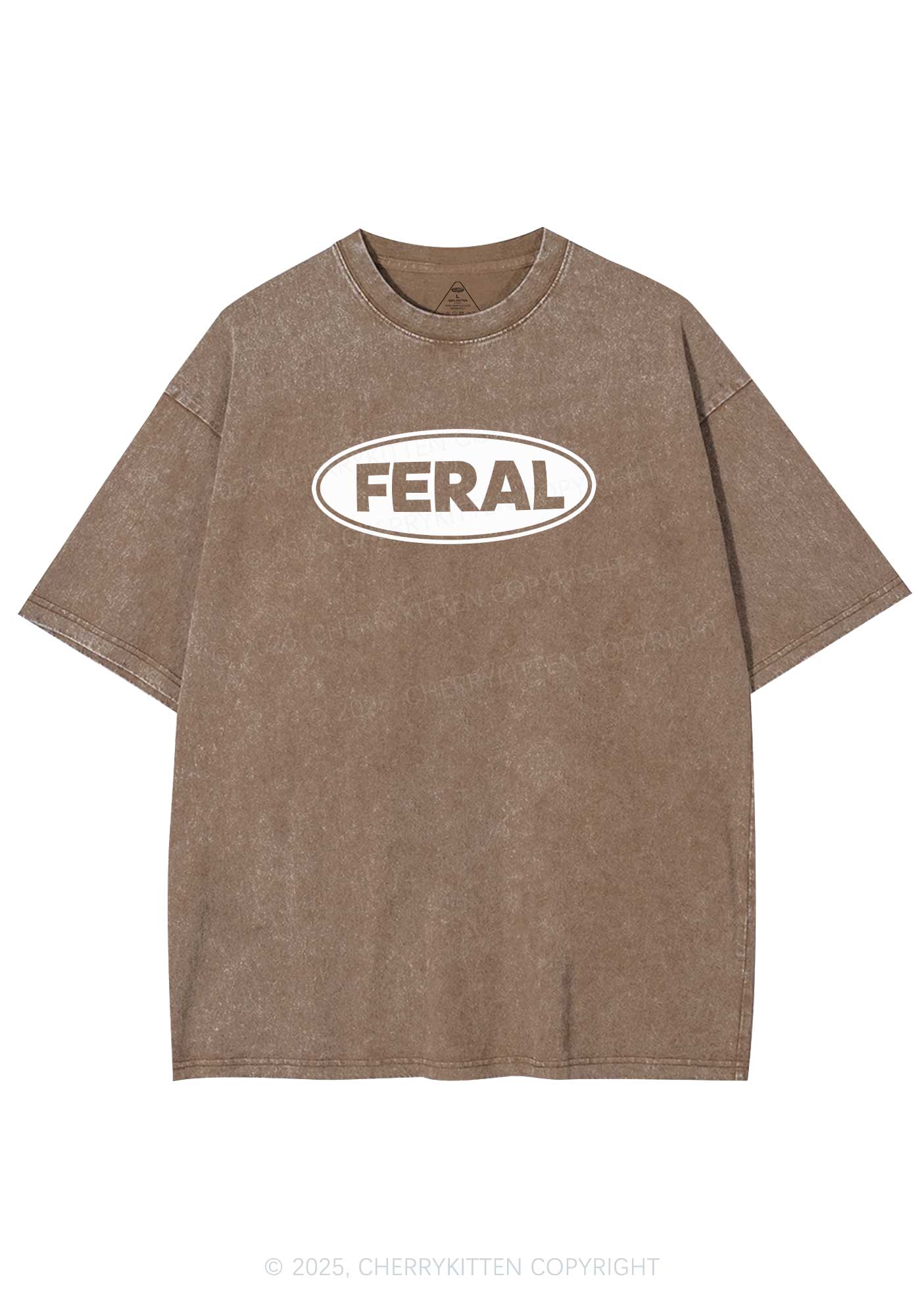 Feral Y2K Shirts Washed Tee Cherrykitten - Image 7