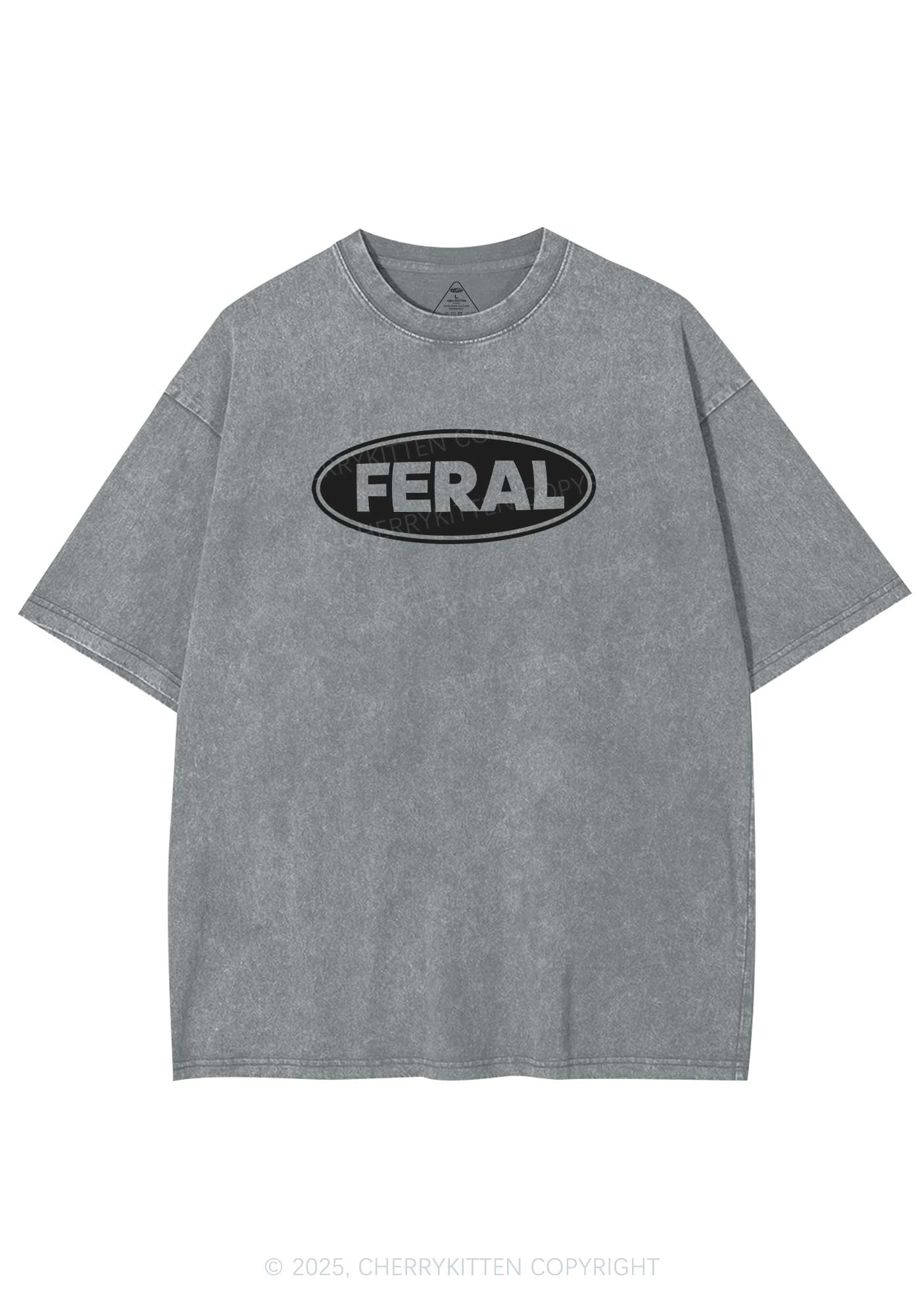 Feral Y2K Shirts Washed Tee Cherrykitten - Image 8