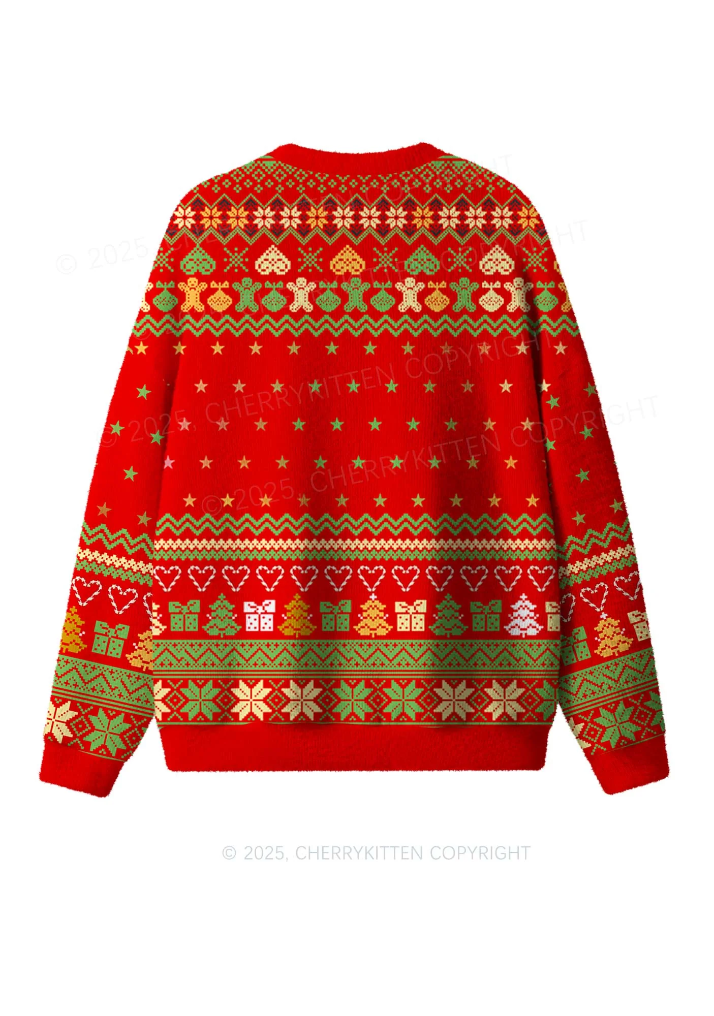 Festive Dachshund Y2K Christmas Knit Sweatshirt Cherrykitten - Image 2