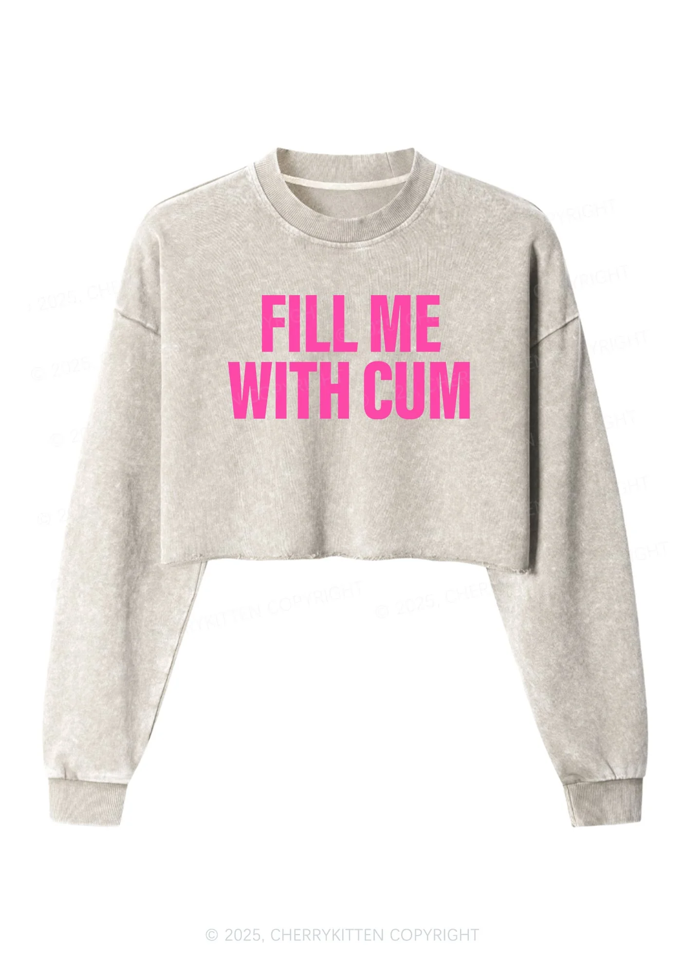 Fill Me With Cxm Y2K Crop Washed Sweatshirts Cherrykitten - Image 3