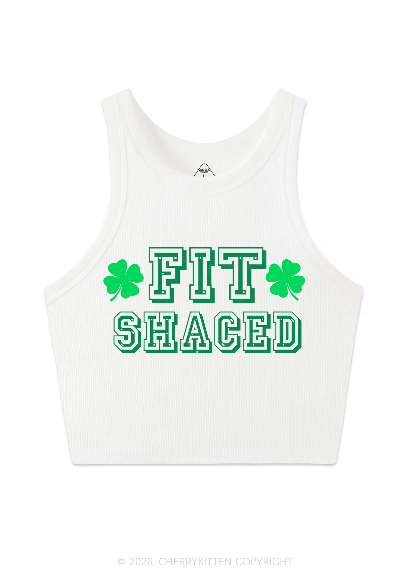 Fit Shaced St Patricks Y2K Crop Tank Top Cherrykitten - Image 3