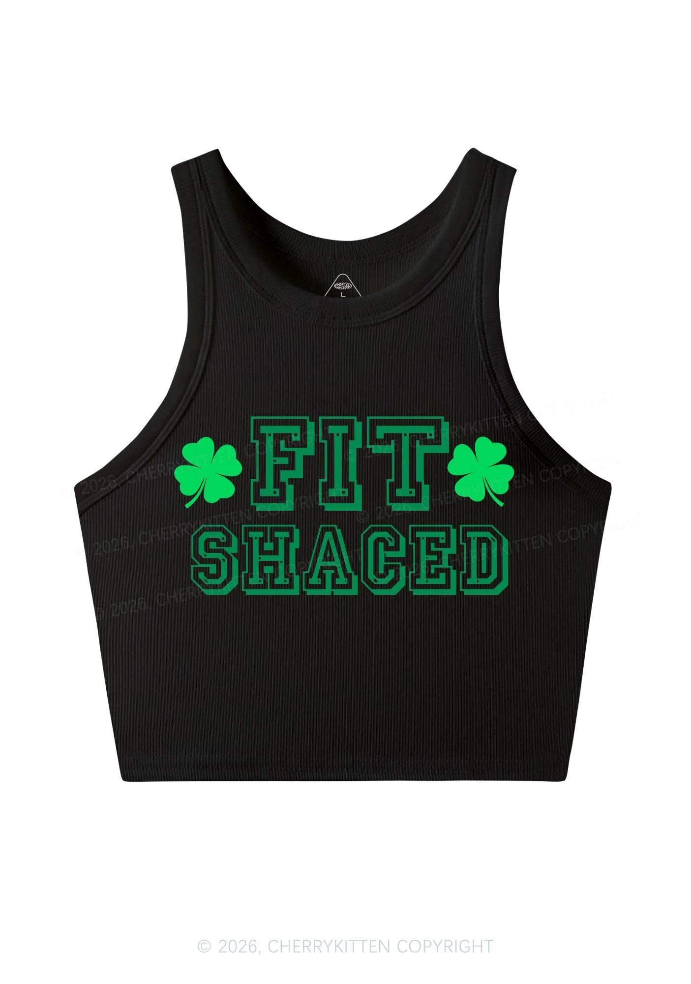 Fit Shaced St Patricks Y2K Crop Tank Top Cherrykitten - Image 4