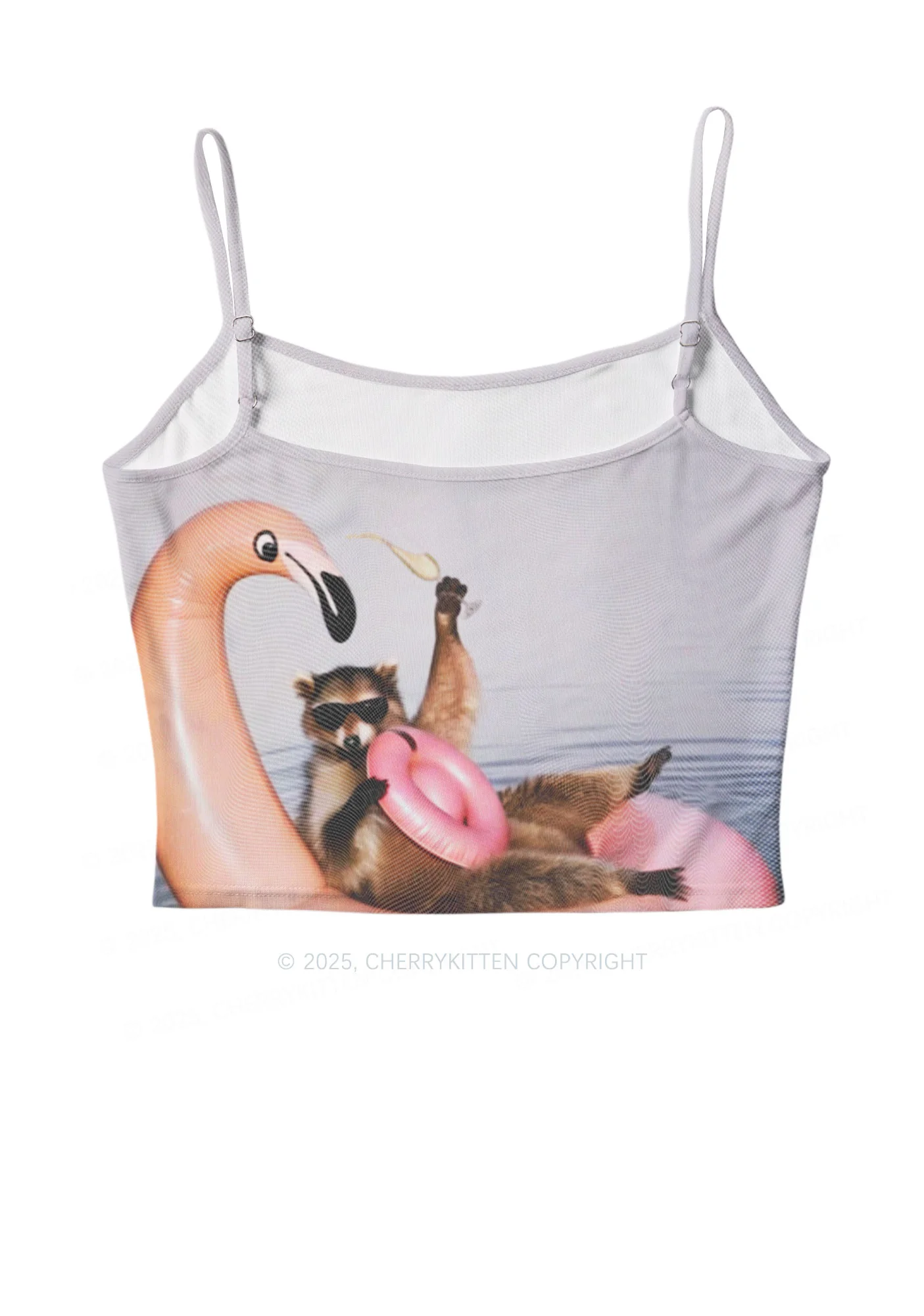 Flamingo Raccoon Y2K Mesh Cami Tank Cherrykitten - Image 3