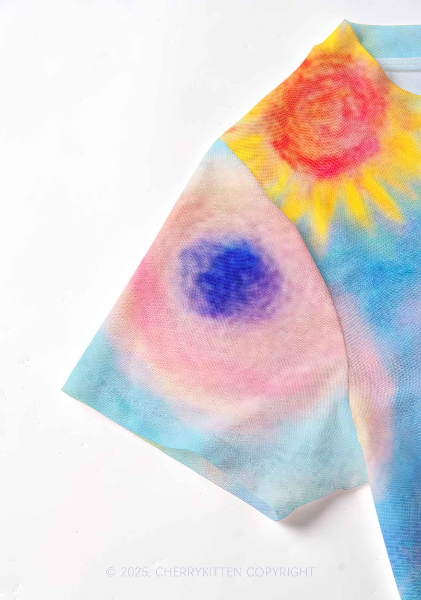 Flower Art Y2K Mesh Crop Top Cherrykitten - Image 4