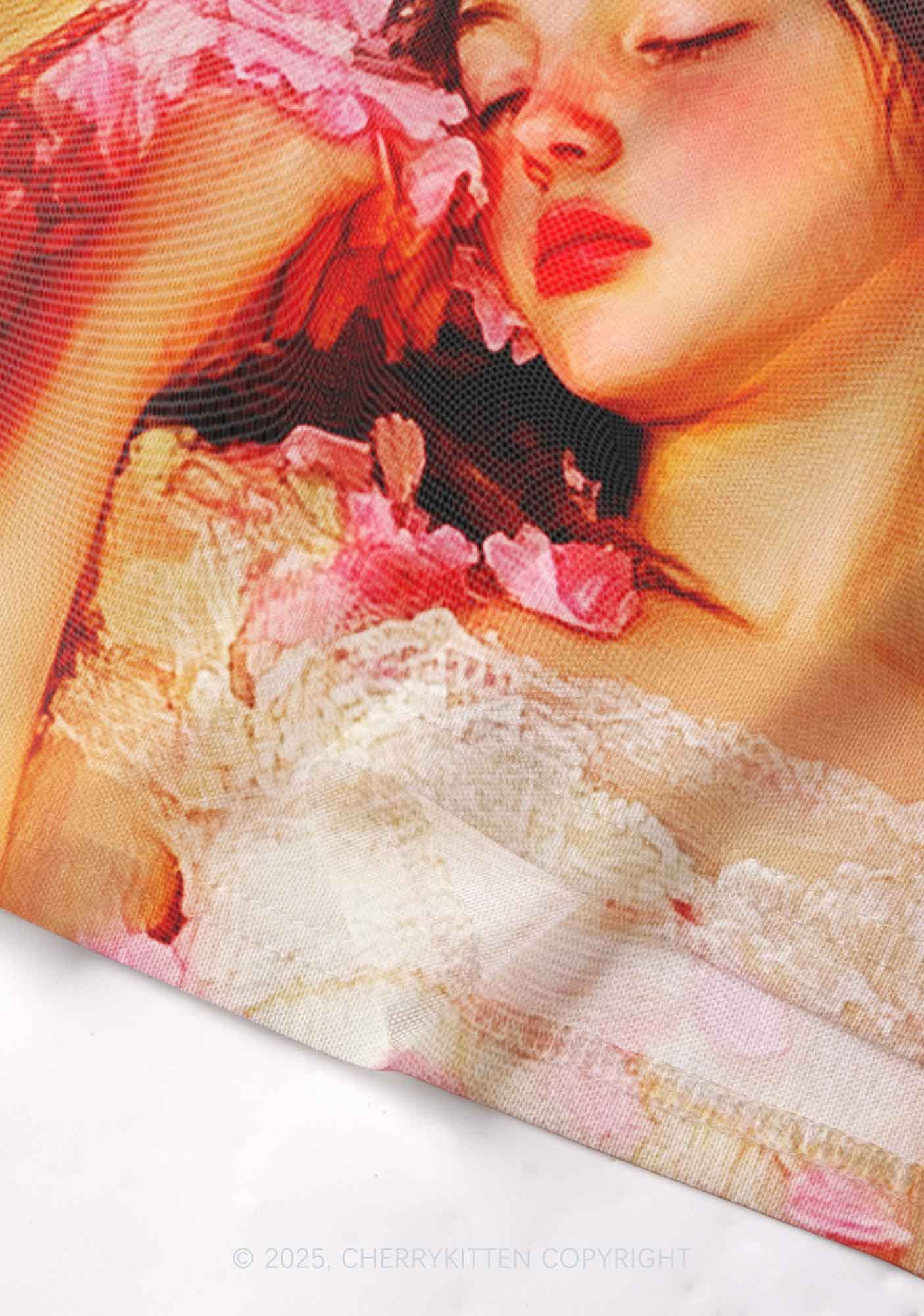 Flower Girls Y2K Mesh Long Sleeve Crop Top Cherrykitten - Image 4