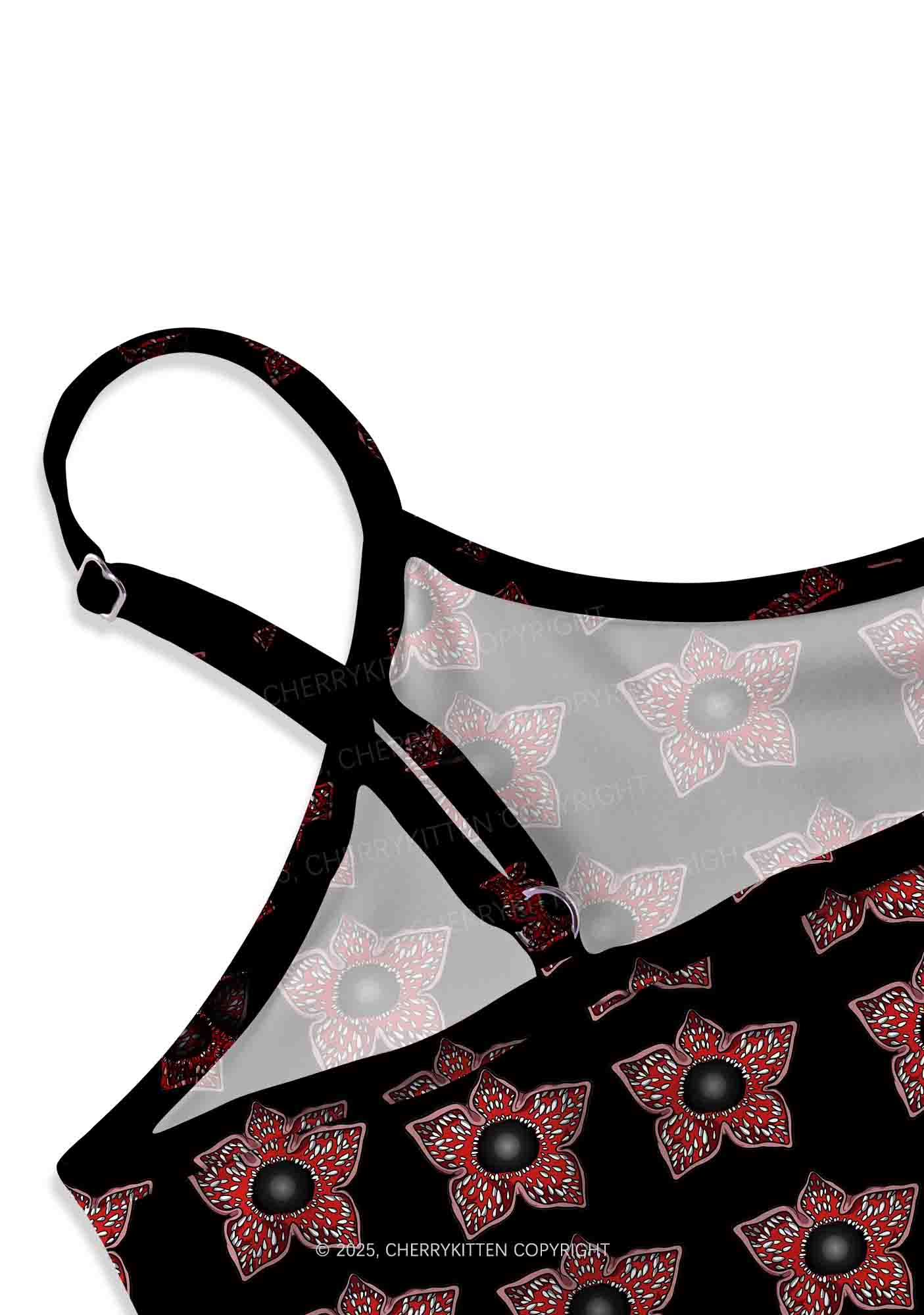 Flower Monster Y2K Print Cami Crop Top Cherrykitten - Image 3