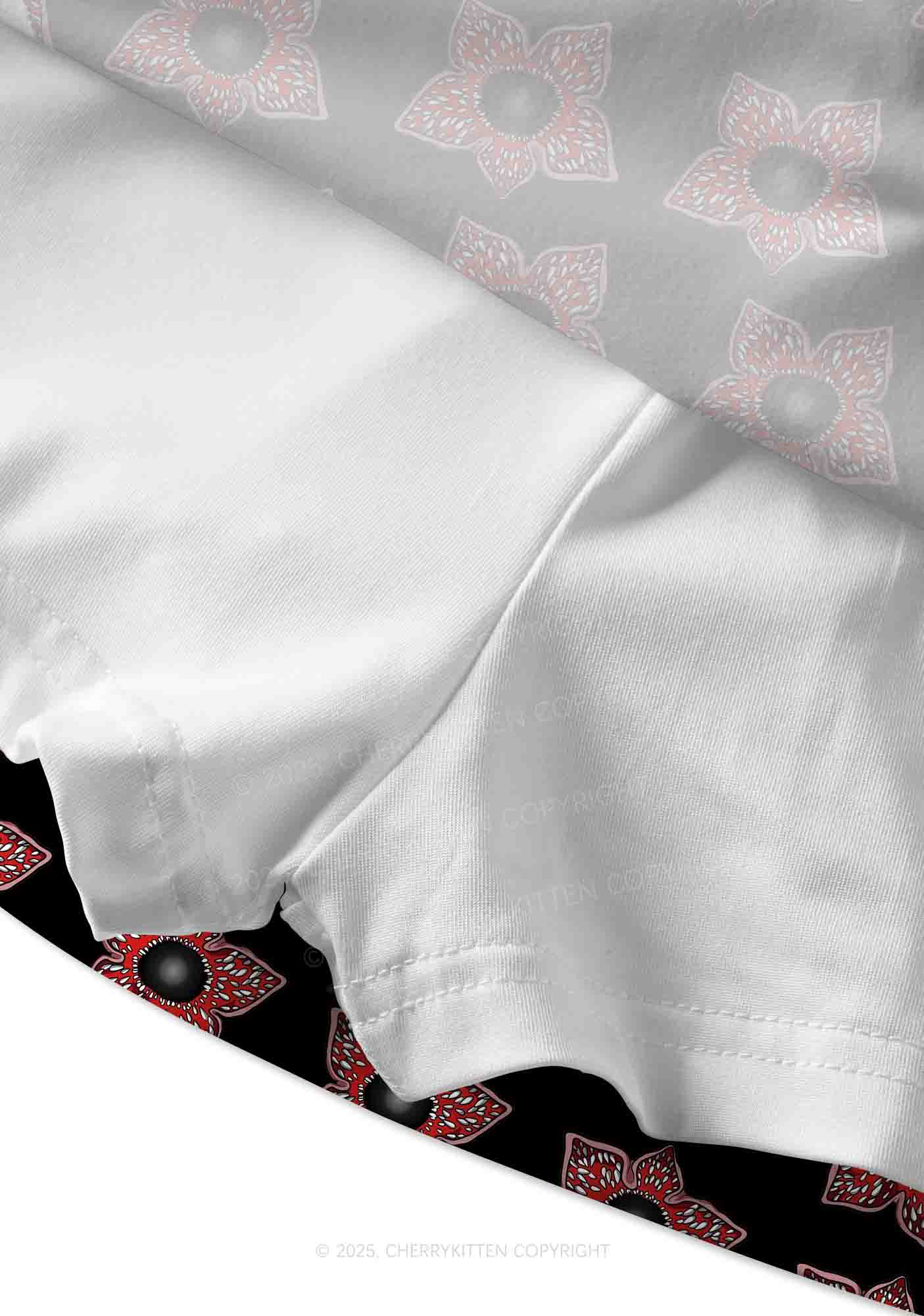 Flower Monster Y2K Print Mini Skirt Cherrykitten - Image 3