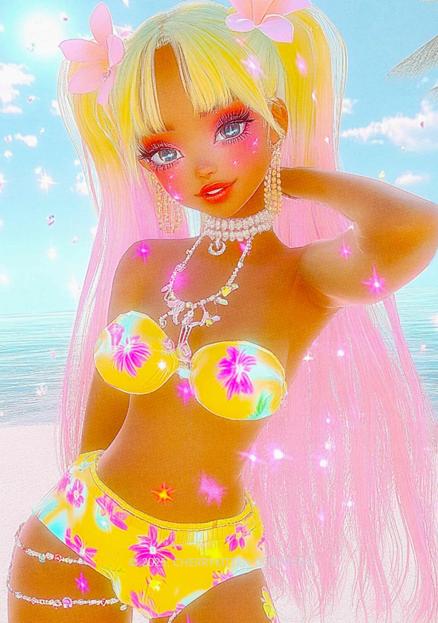Flower Princess Y2K Mesh Crop Top Cherrykitten - Image 2