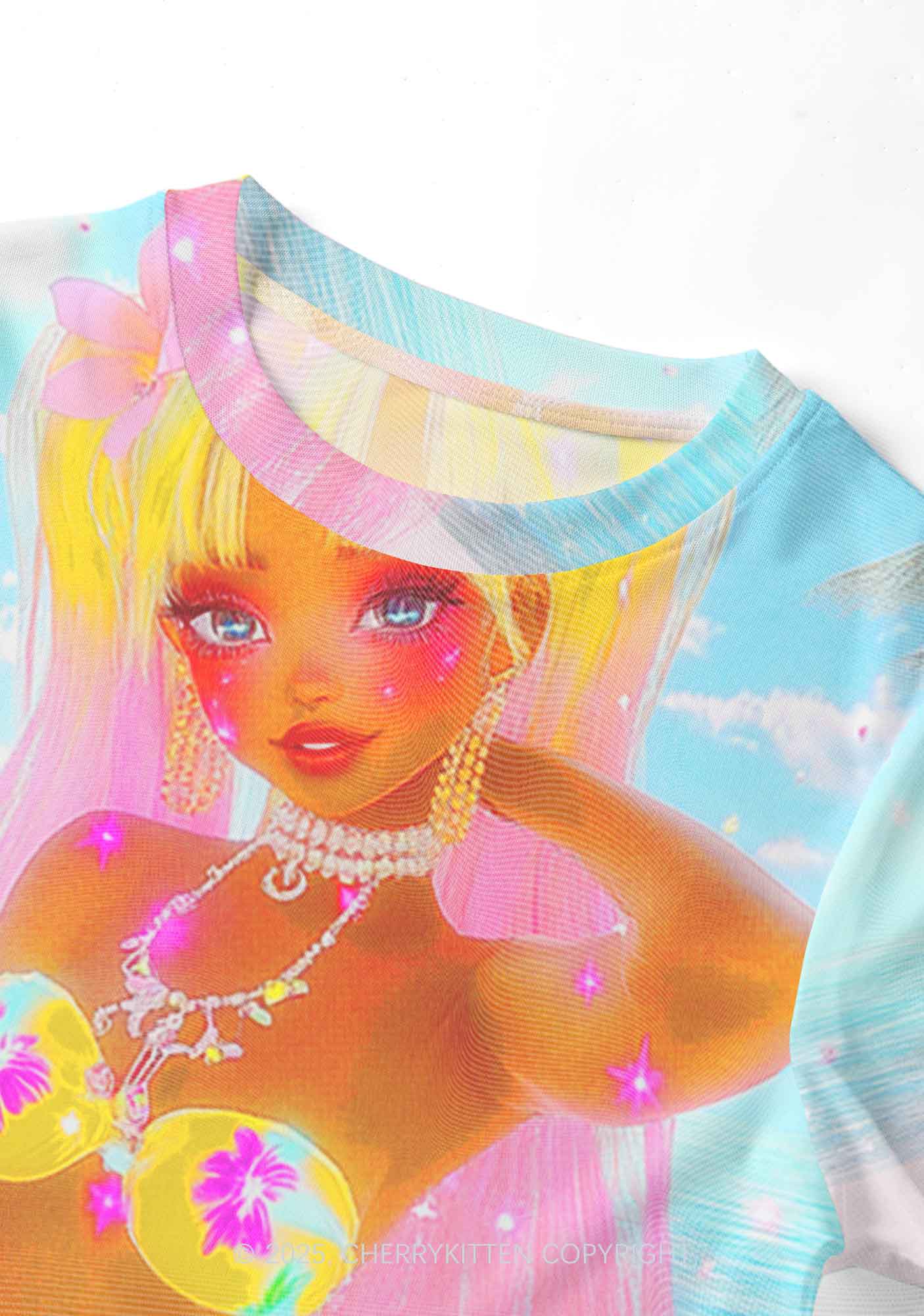 Flower Princess Y2K Mesh Crop Top Cherrykitten - Image 3