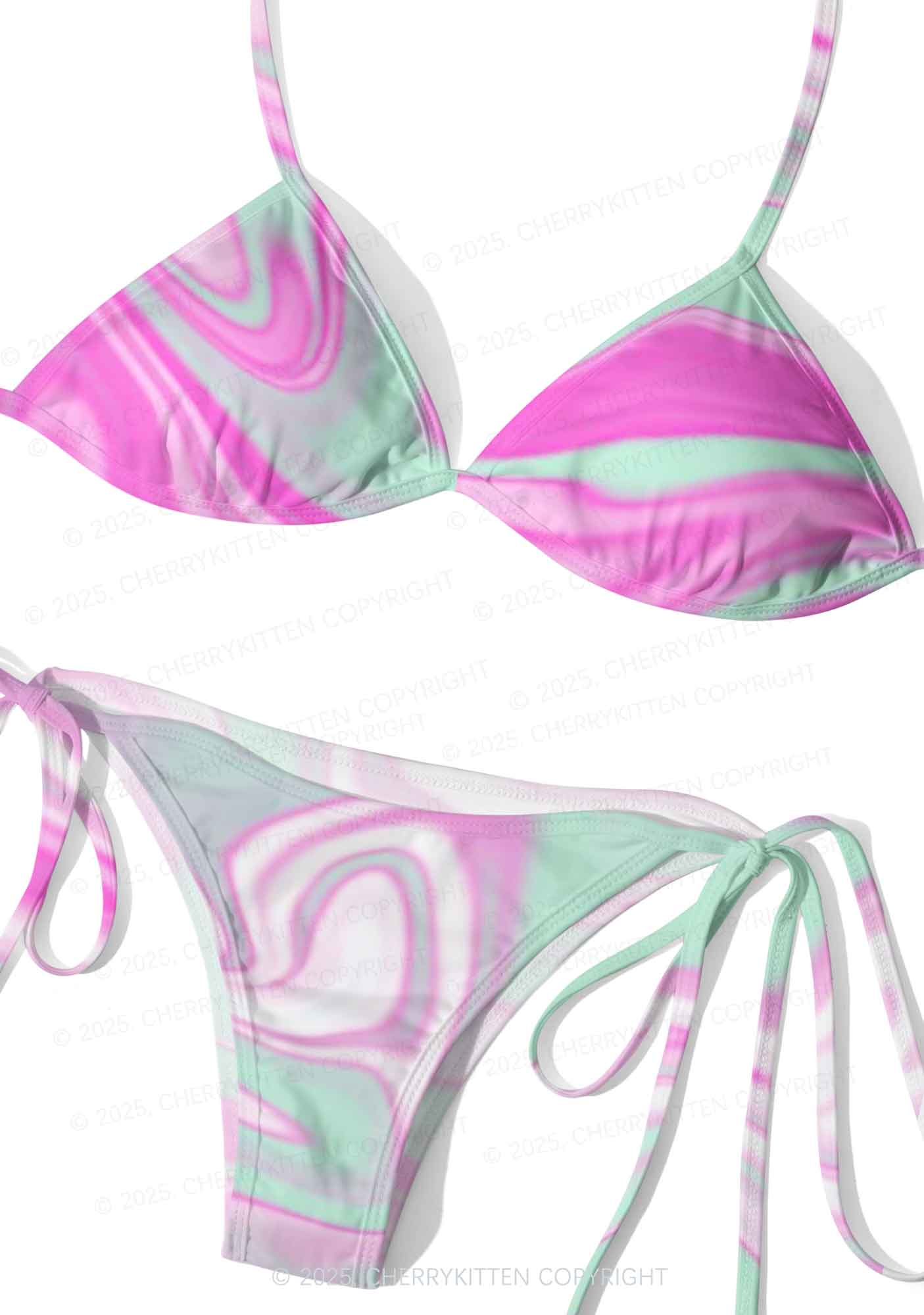 Fluid Waves Y2K Print Bikini Set Cherrykitten - Image 3