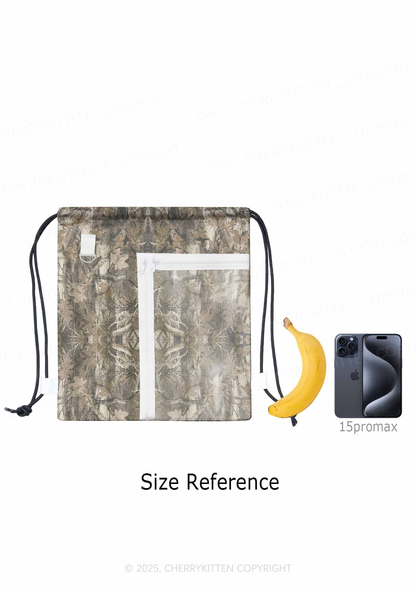 Forest Camouflage Y2K Drawstring Itabag Backpack Cherrykitten - Image 4