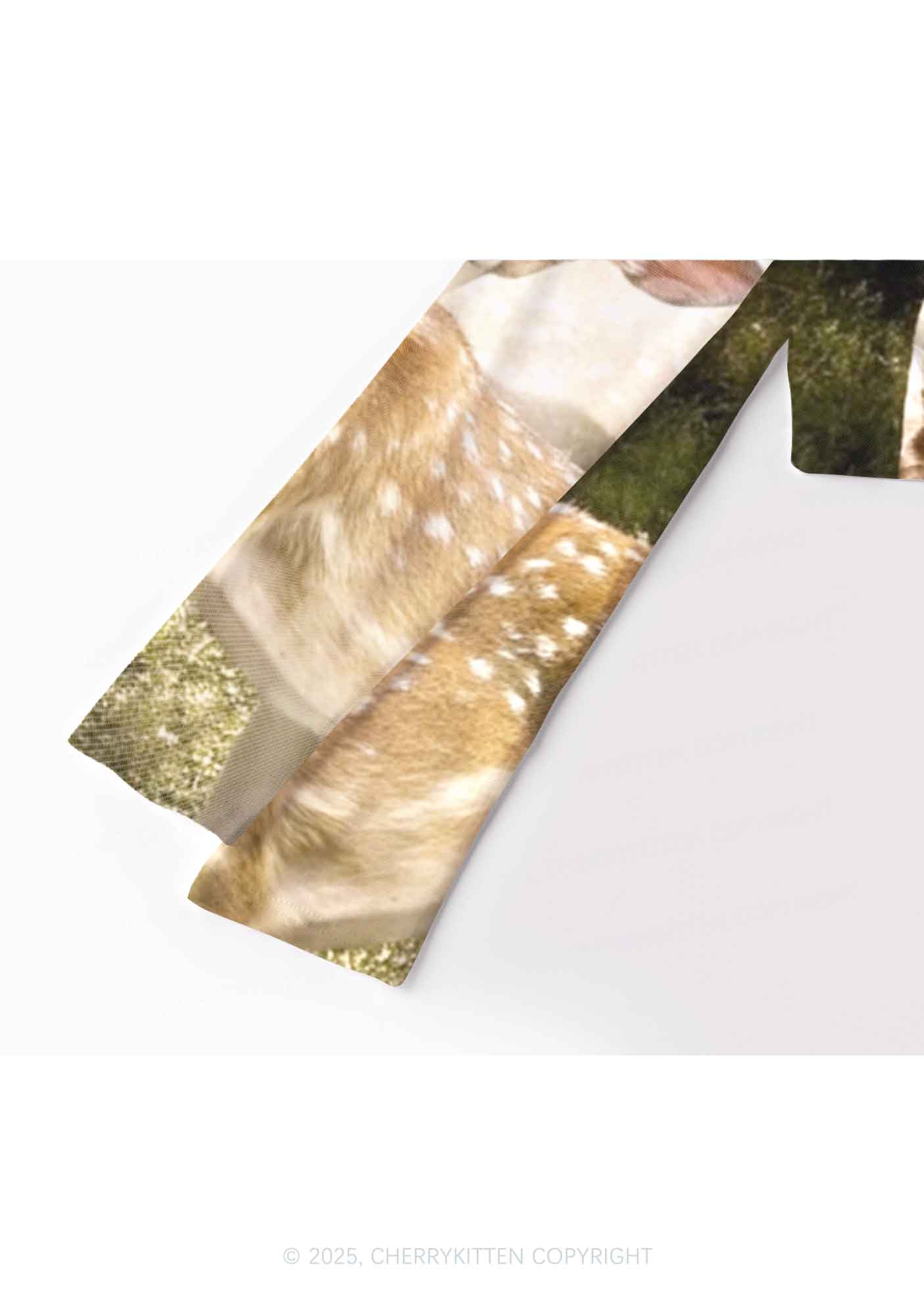 Forest Deer Y2K Mesh Long Sleeve Crop Top Cherrykitten - Image 5