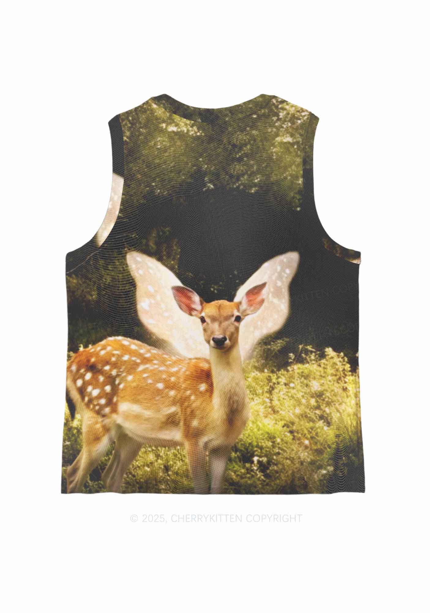 Forest Deer Y2K Mesh Muscle Tank Cherrykitten - Image 3