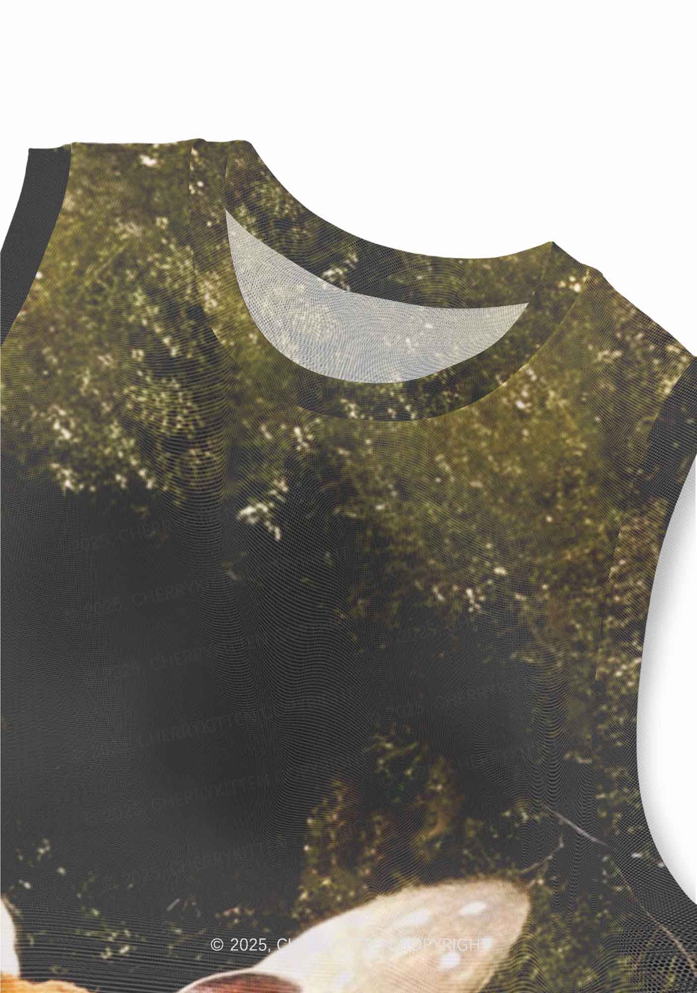 Forest Deer Y2K Mesh Muscle Tank Cherrykitten - Image 5