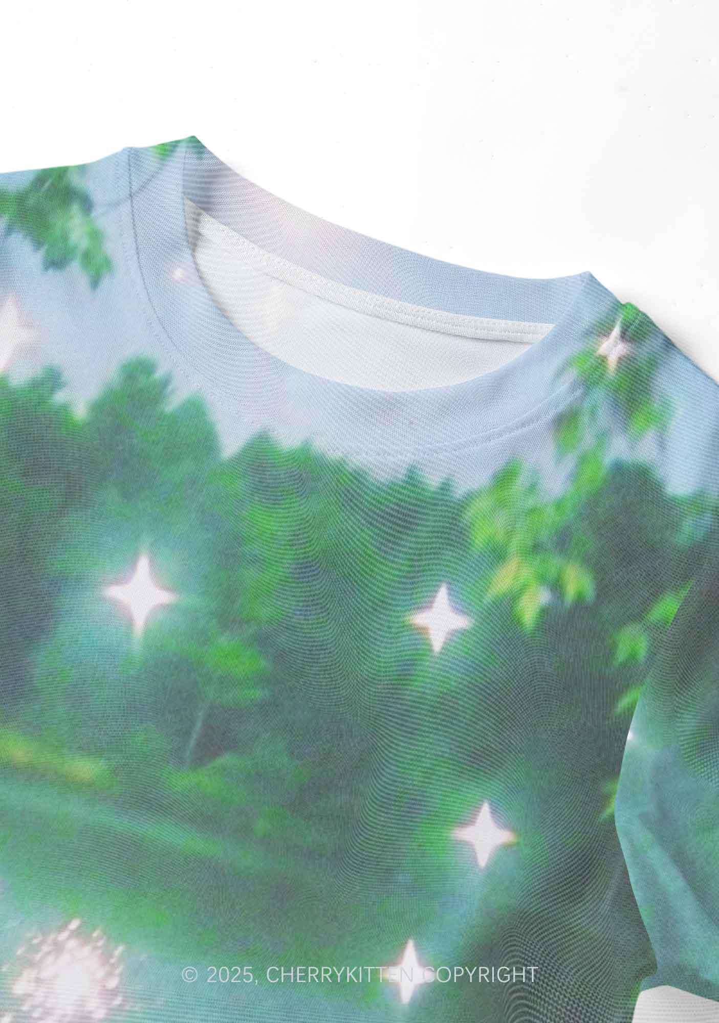 Forest Lake Y2K Mesh Crop Top Cherrykitten - Image 3