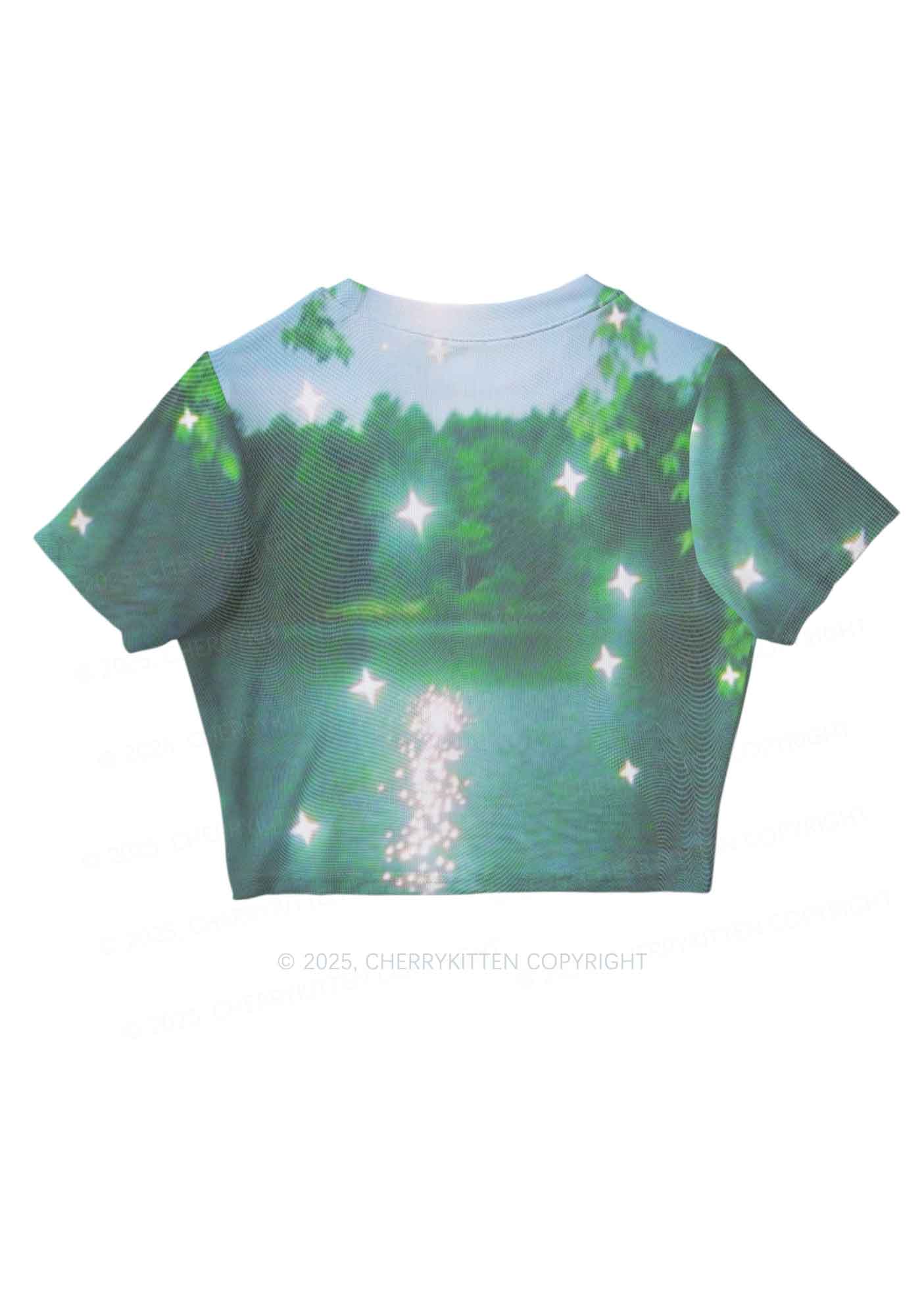 Forest Lake Y2K Mesh Crop Top Cherrykitten - Image 5