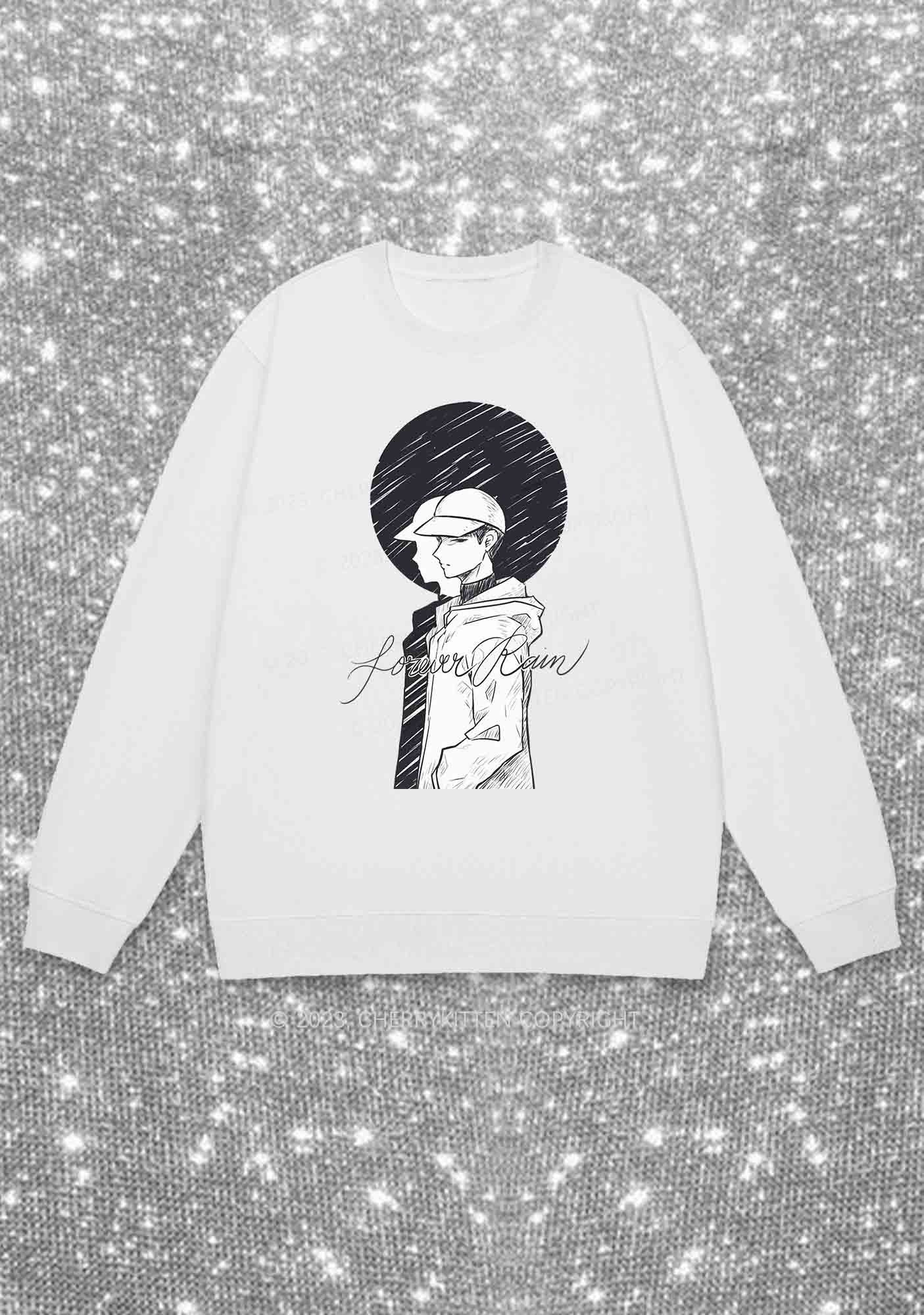 Forever Rain Kpop Y2K Sweatshirt Cherrykitten - Image 3