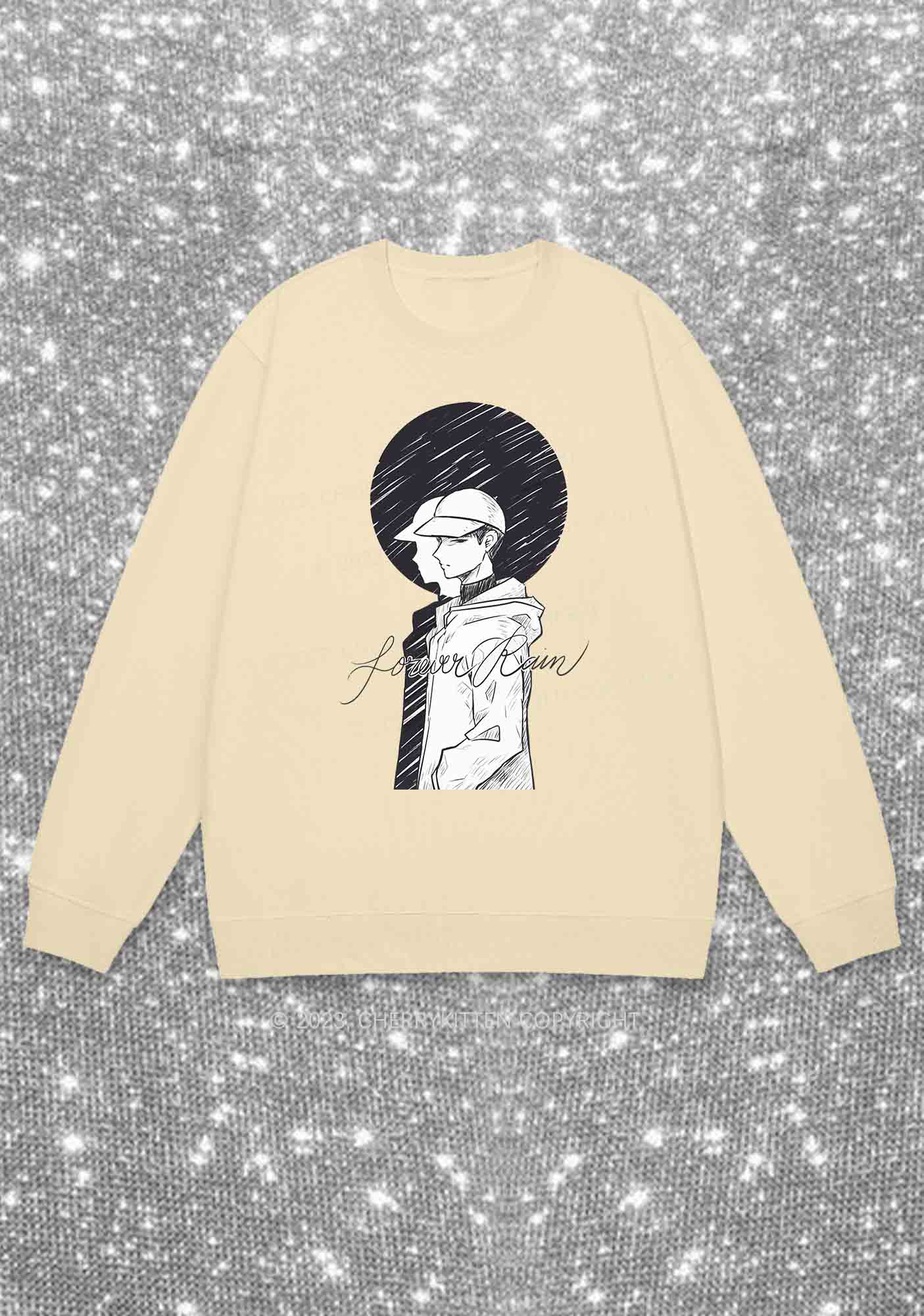 Forever Rain Kpop Y2K Sweatshirt Cherrykitten - Image 4