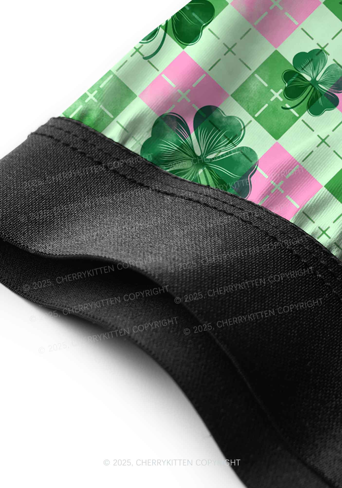 Four Leaf Clover Pink Plaid St Patricks Y2K Print Men Boxer Briefs Cherrykitten - Image 5