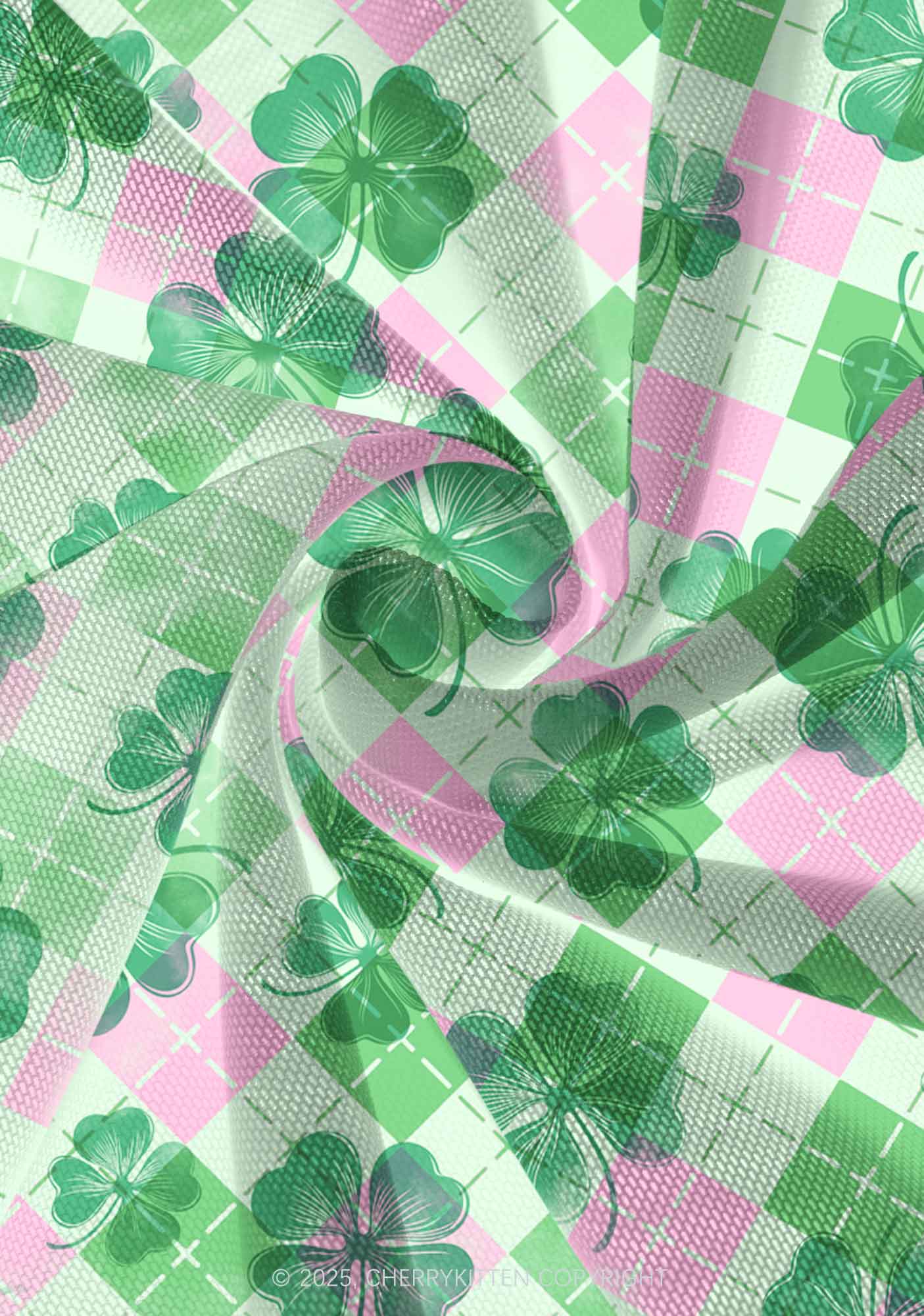 Four Leaf Clover Pink Plaid St Patricks Y2K Print Mini Layered Skirt Cherrykitten - Image 3