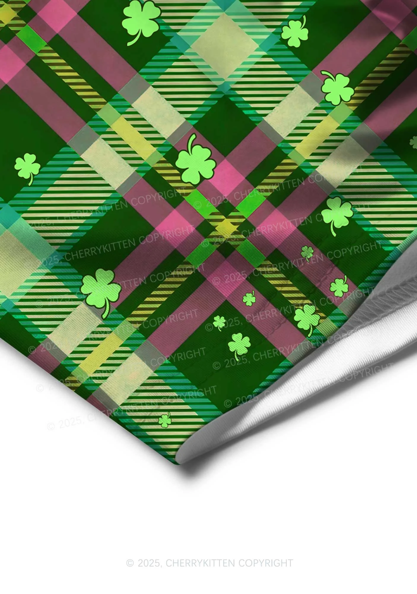 Four Leaf Clover Plaid St Patricks Y2K Print Men Boxer Briefs Cherrykitten - Image 4