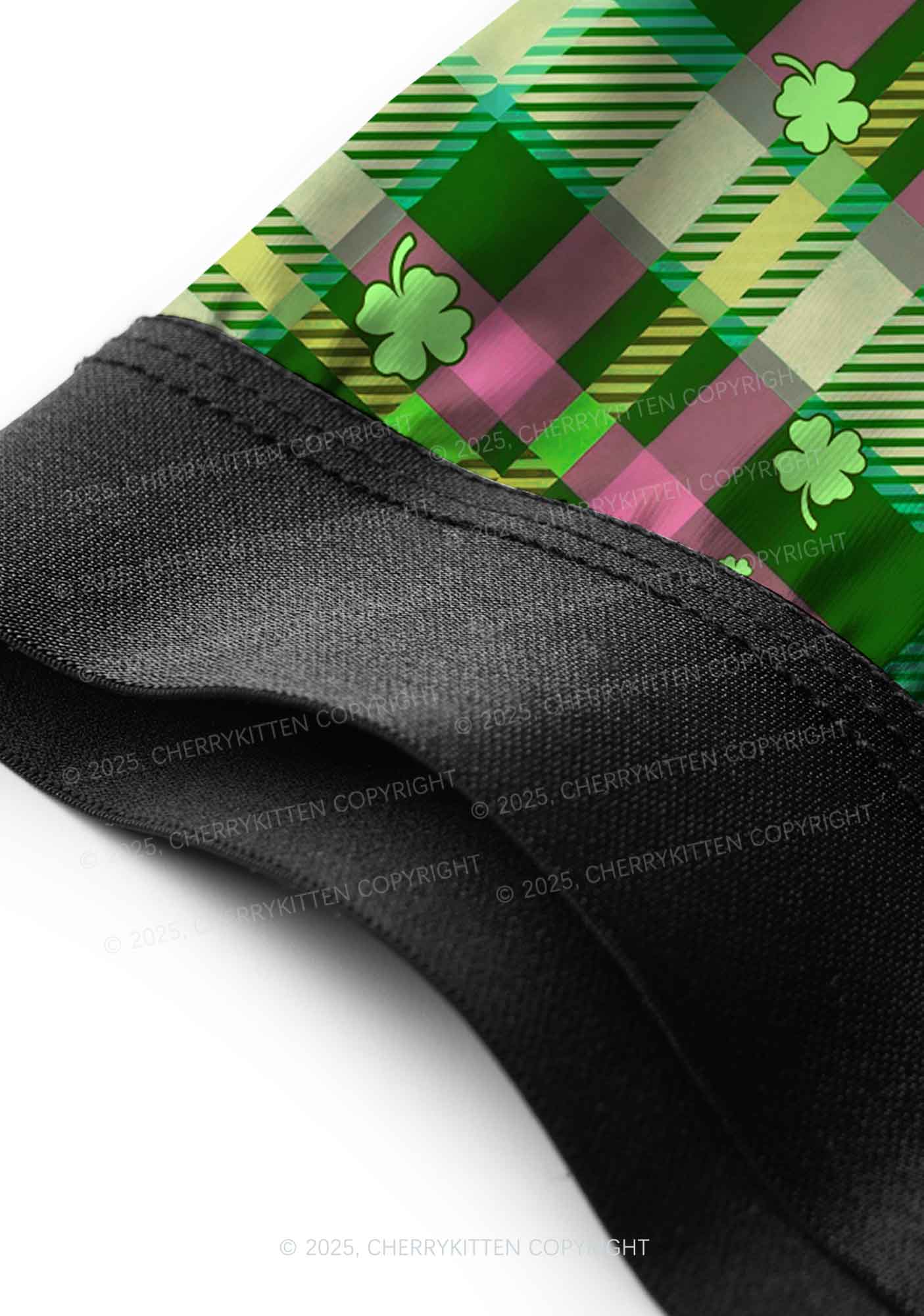 Four Leaf Clover Plaid St Patricks Y2K Print Men Boxer Briefs Cherrykitten - Image 5