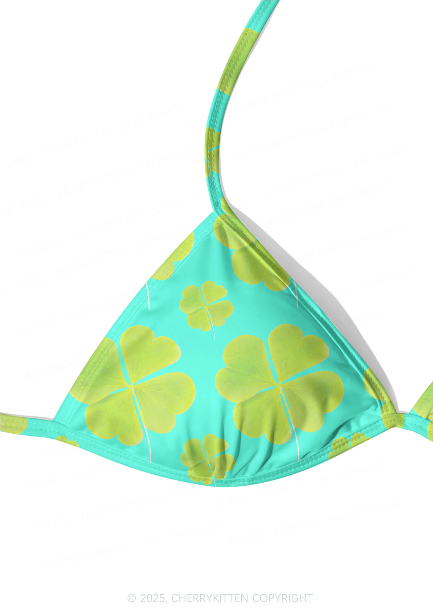Green Four Leaf Clover Y2K Print Bikini Set Cherrykitten - Image 5